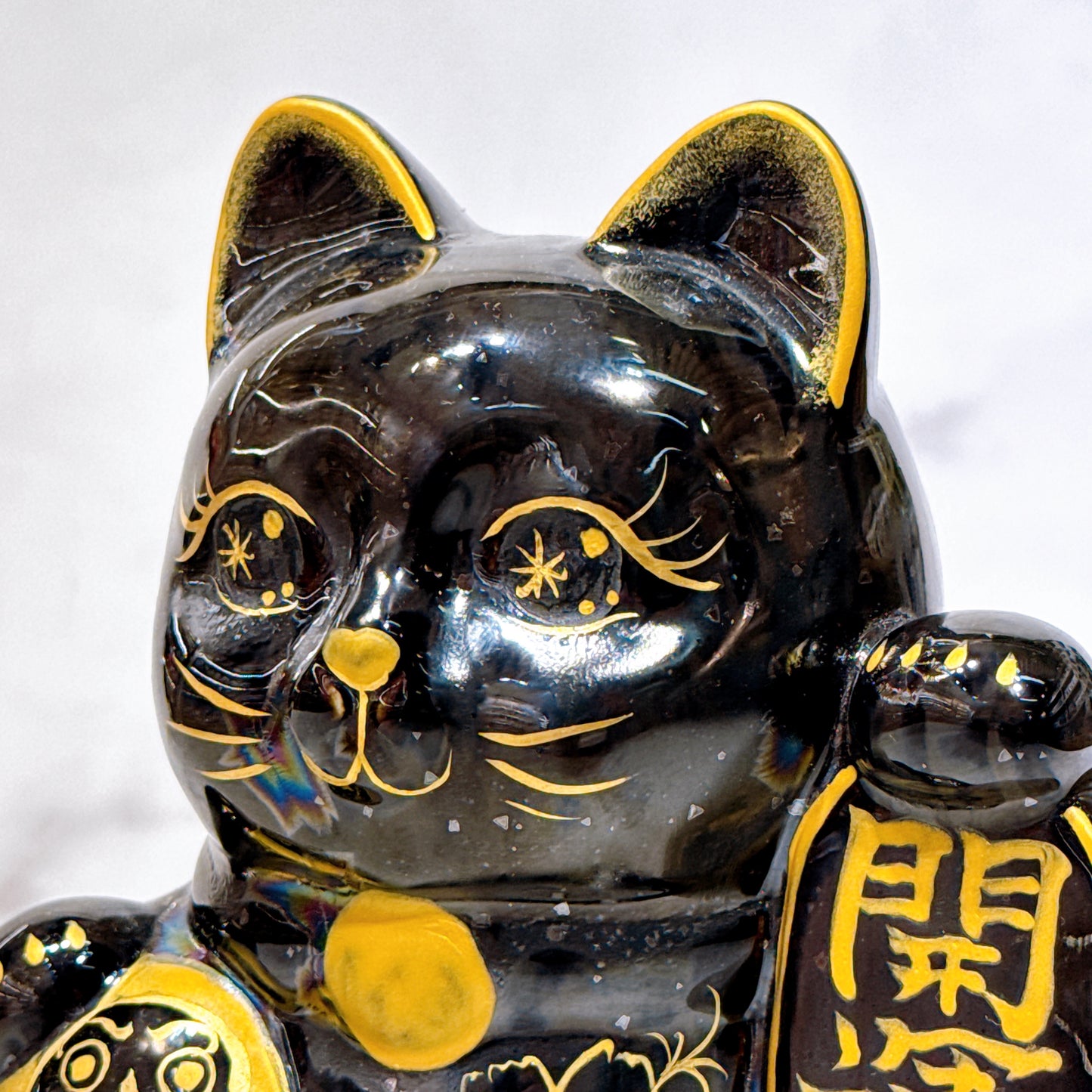 日本清水燒招財貓 達摩 星結晶 体花