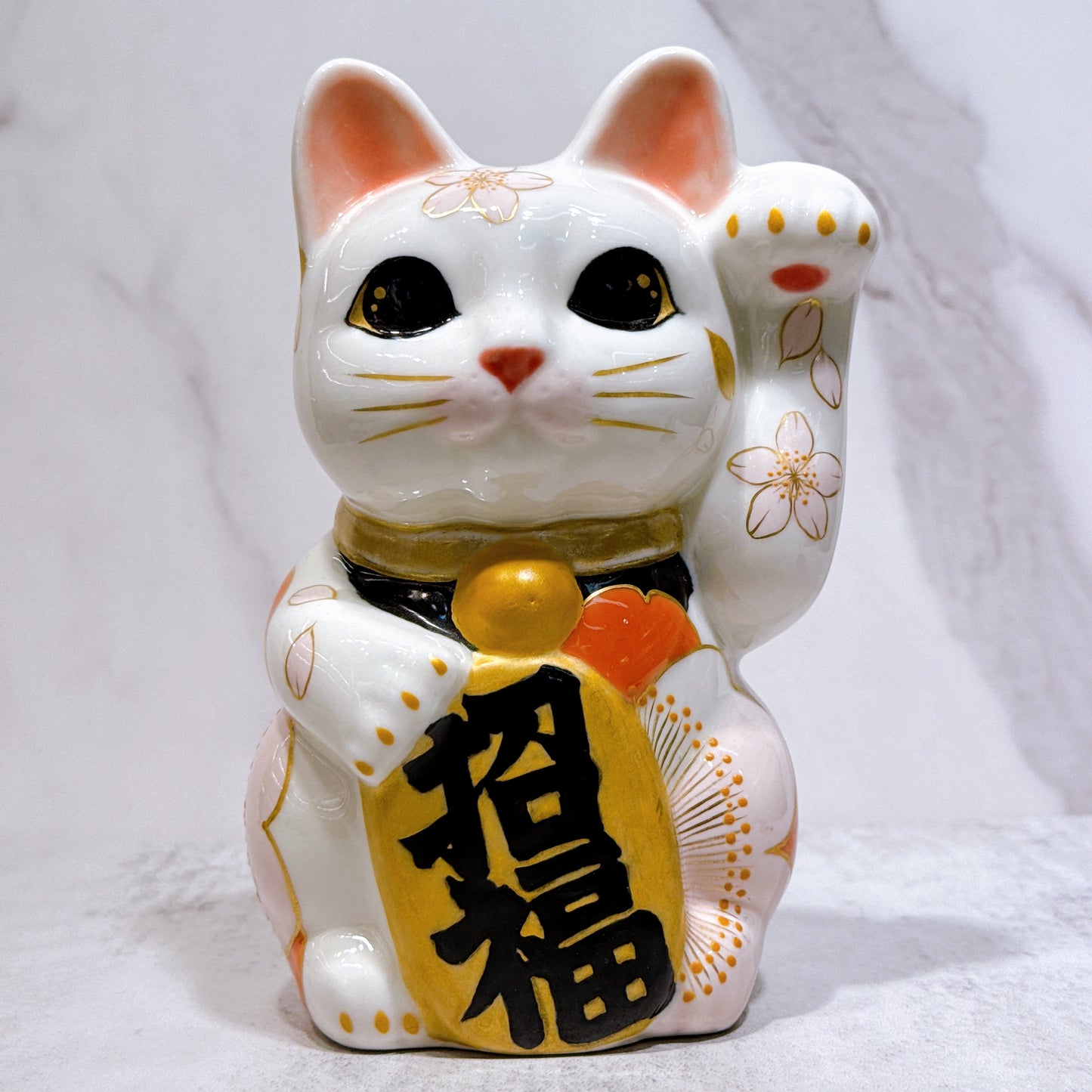 日本清水燒招財貓 日和櫻 中號