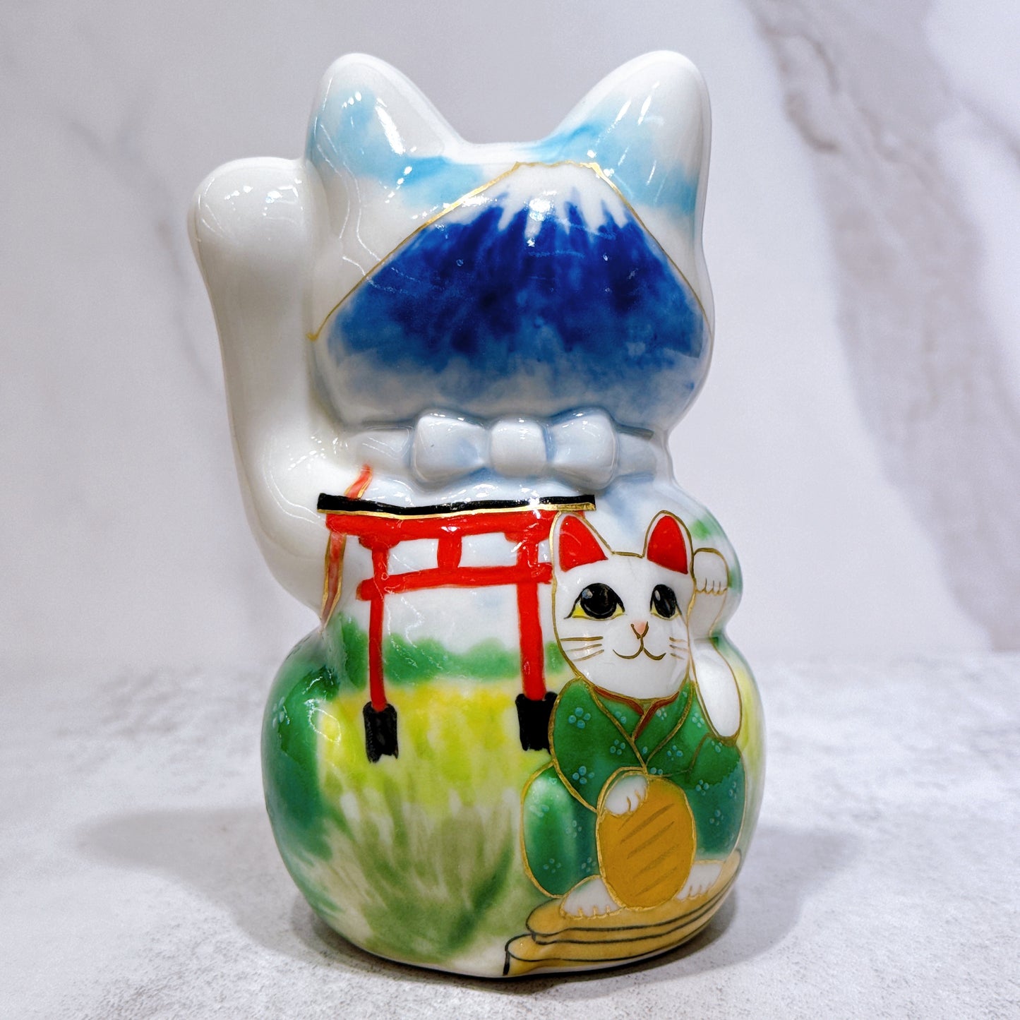 日本清水烧招财猫 仫绘 丰盛祈愿
