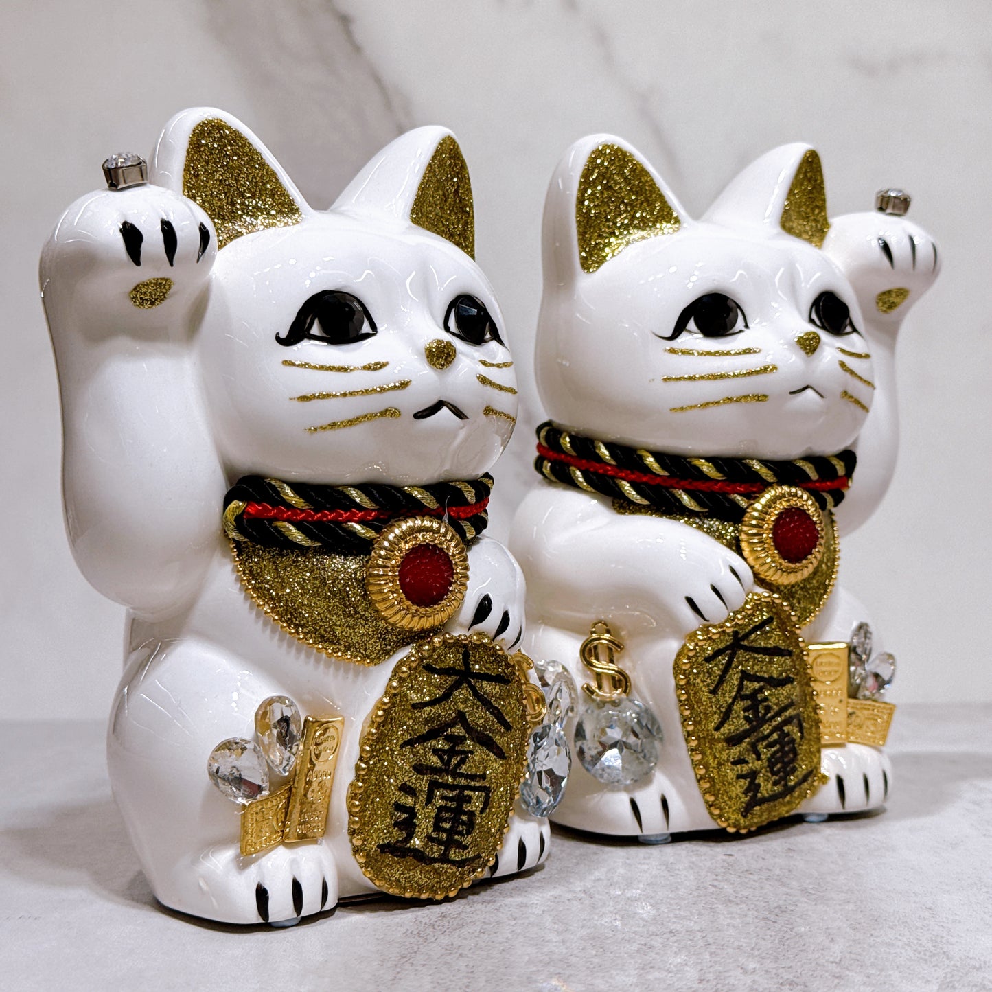 日本花見招財貓 大金運 5號 白