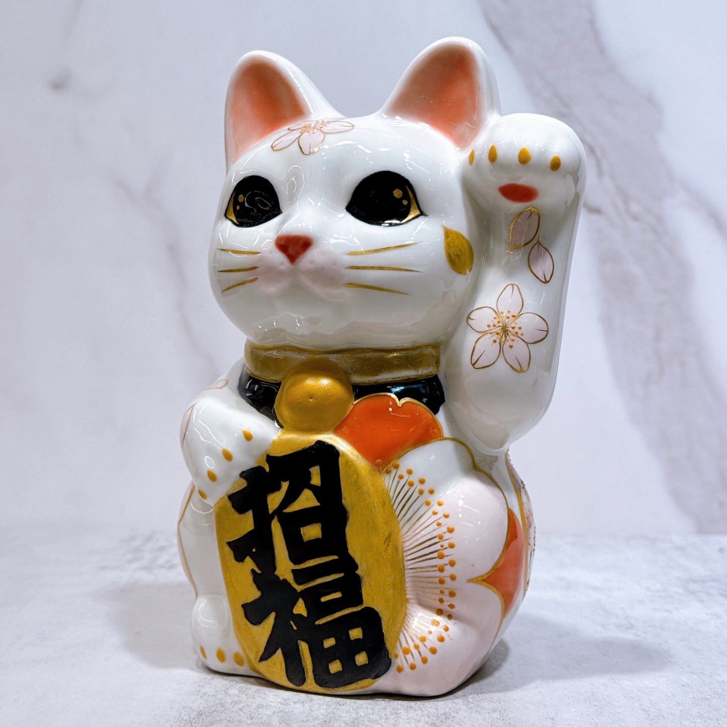 日本清水燒招財貓 日和櫻 中號