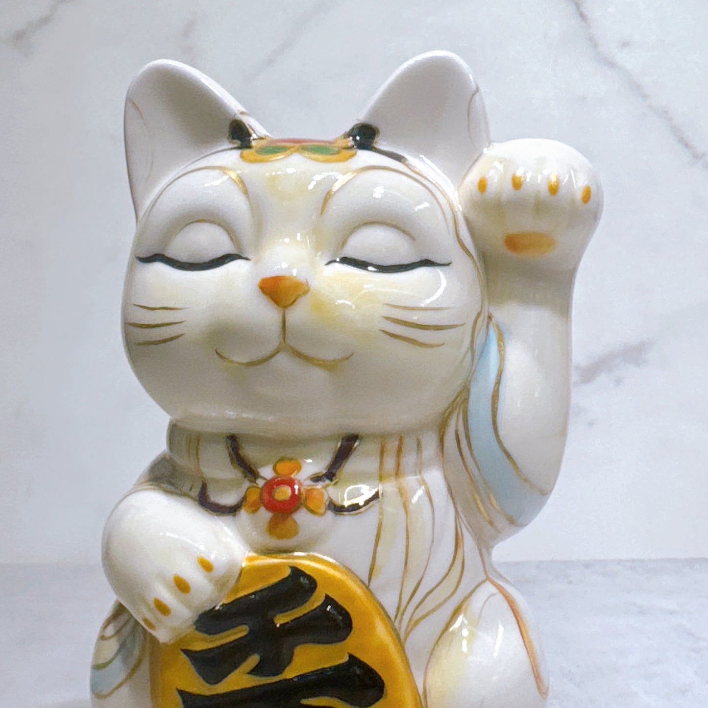 日本清水烧招财猫 仫绘 观音