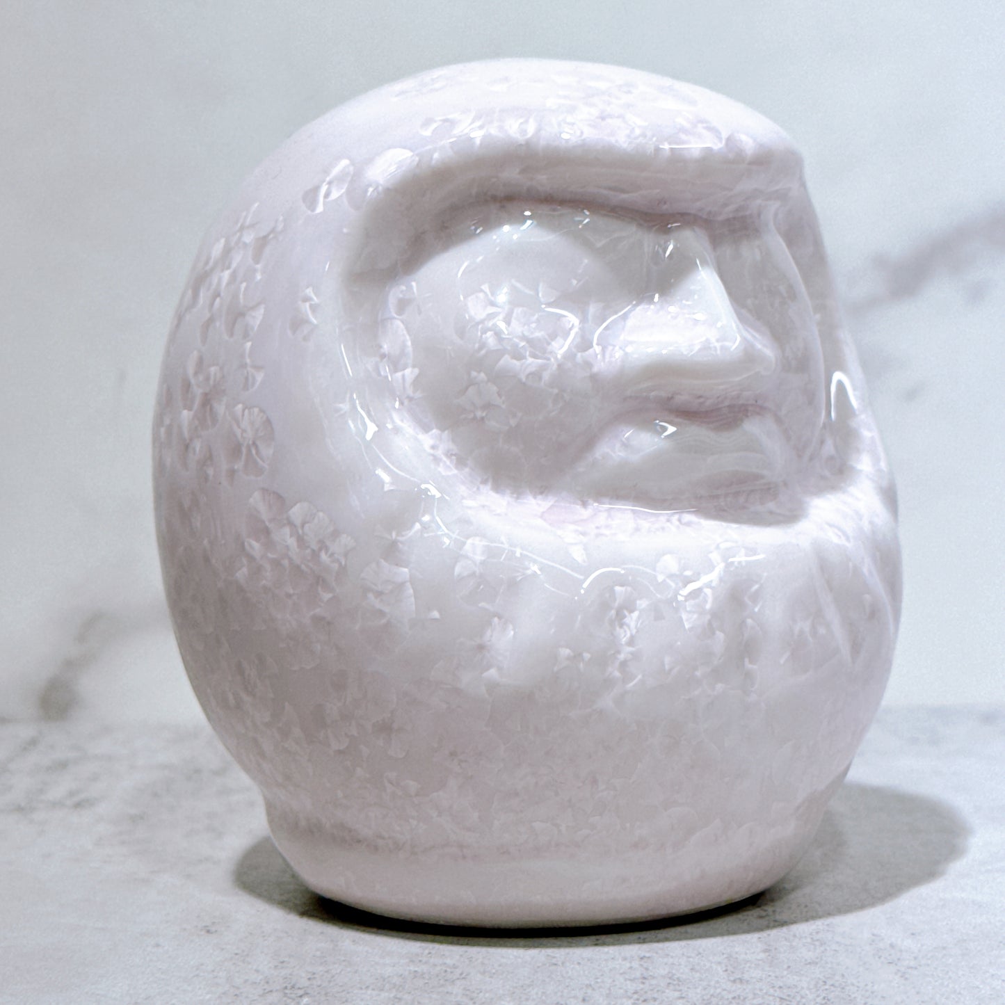 日本清水燒達摩 花結晶 桃 無樣 小號