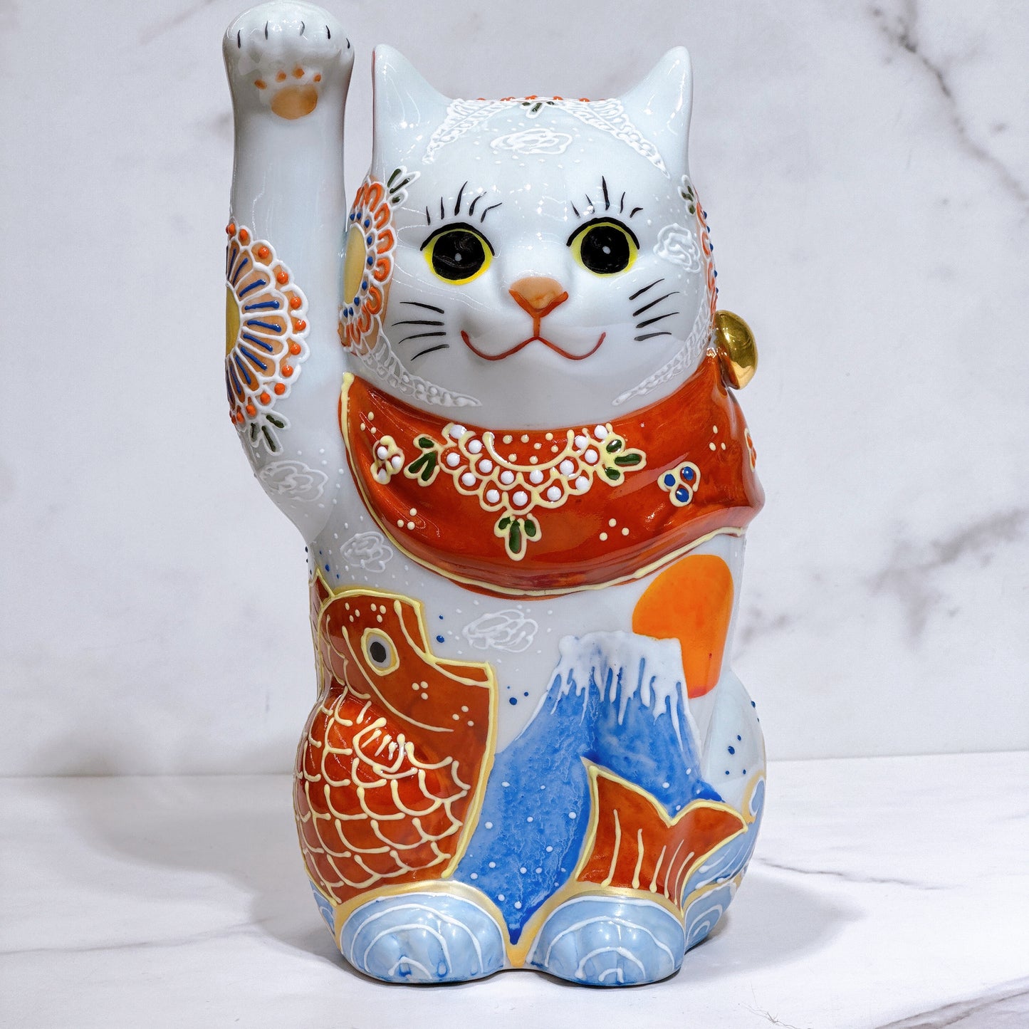 日本九谷烧招财猫 祝鲷 7号
