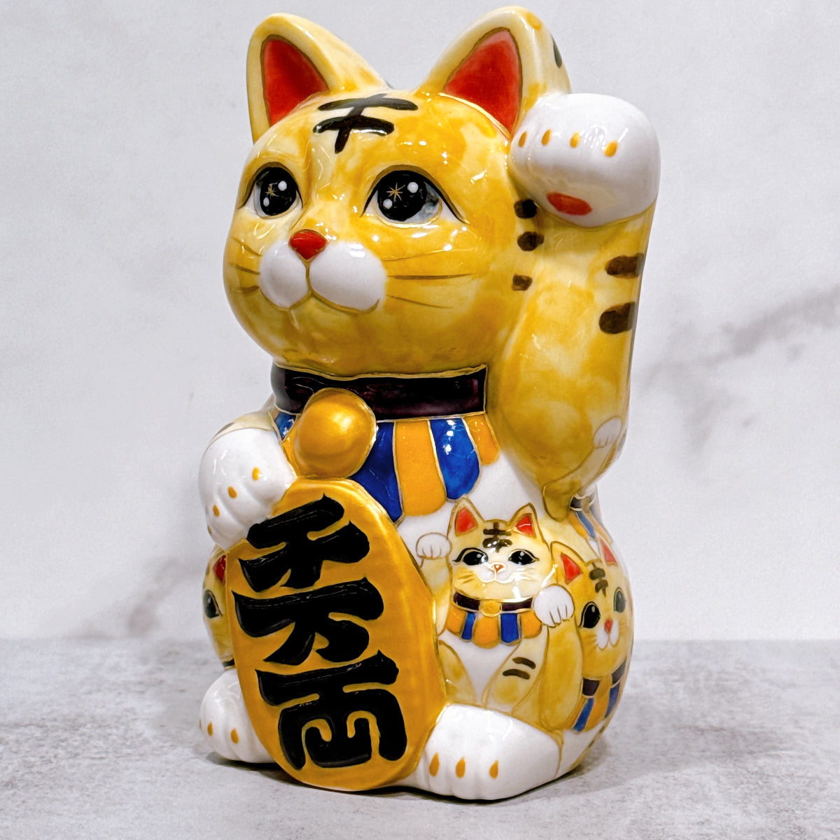 日本清水燒招財貓 仫繪 虎貓之樂