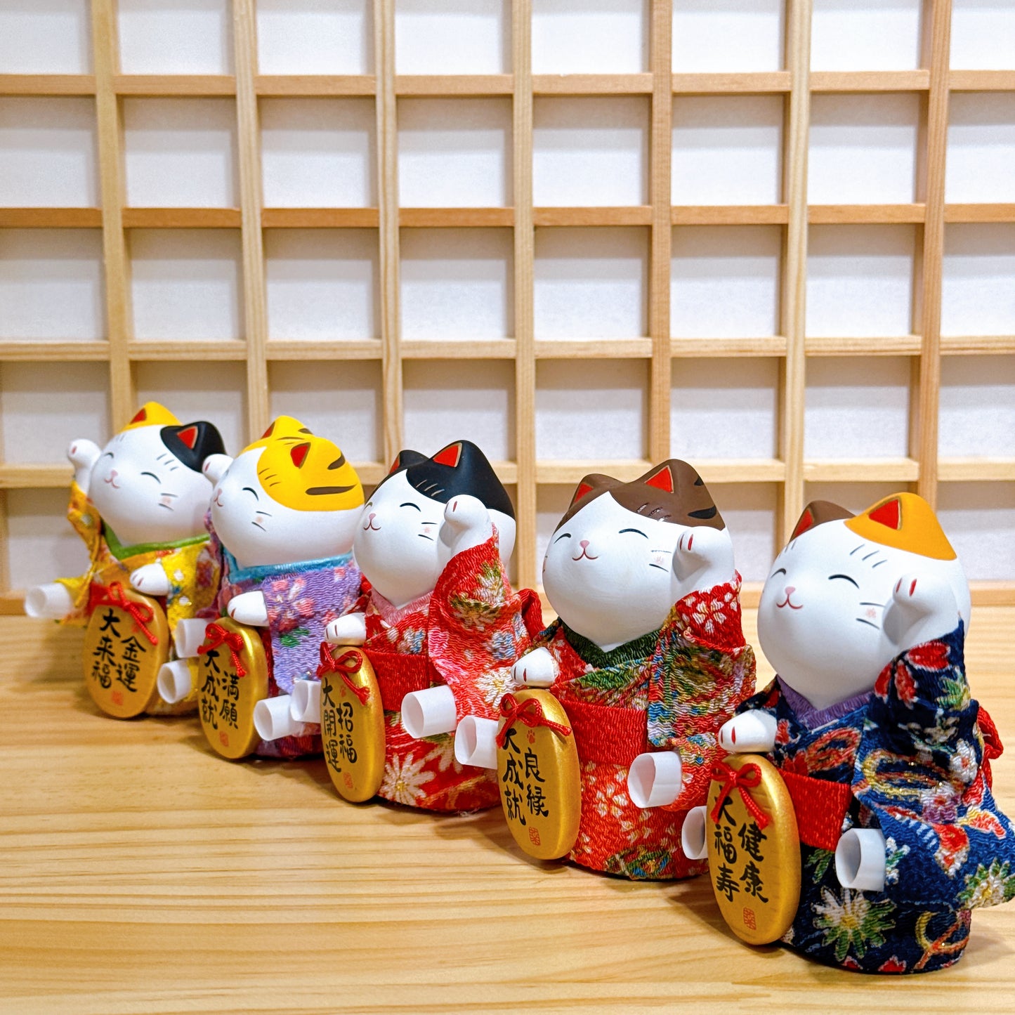 Japanese Brocade Kimono Lucky Cat Series (Small Size)