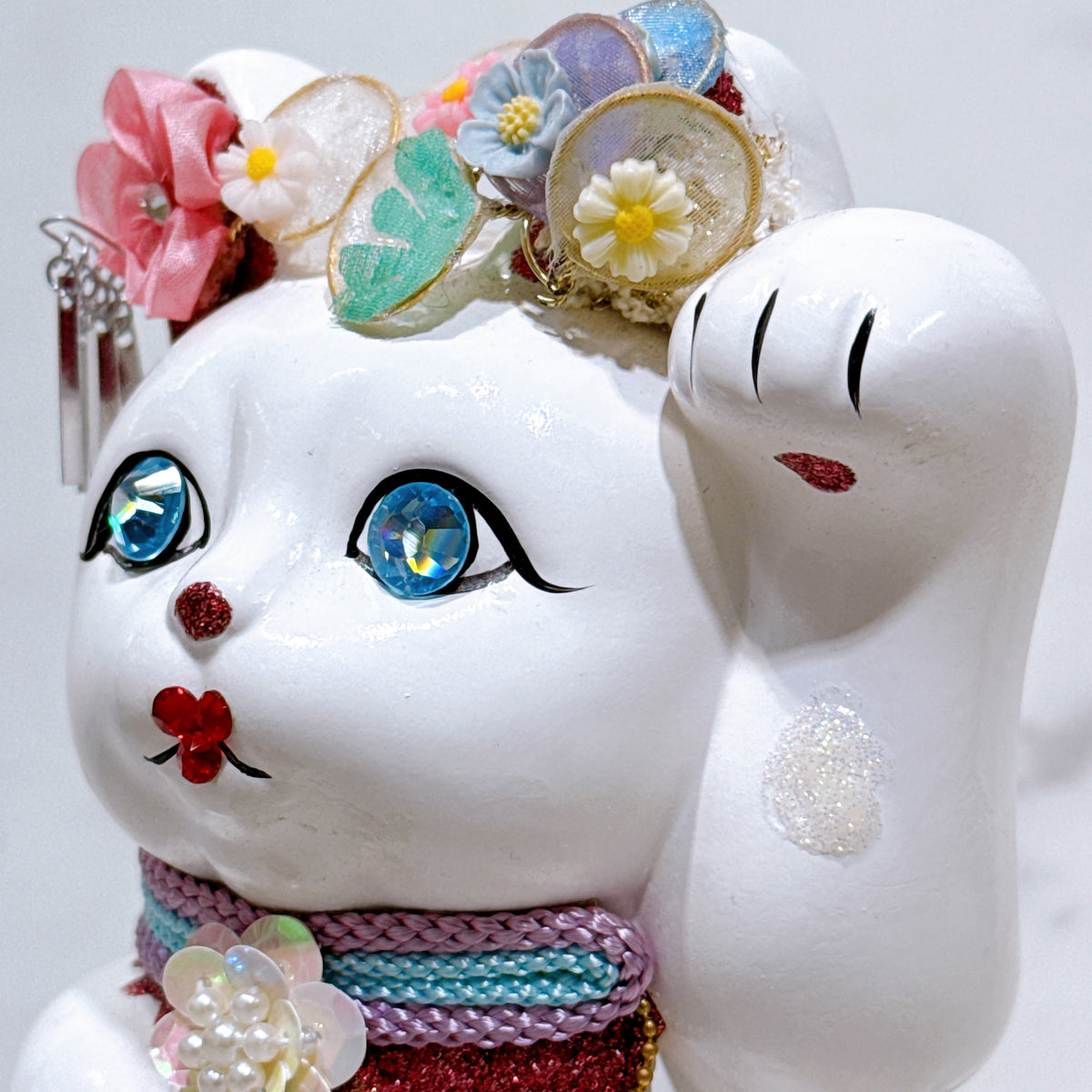 日本花見招財貓 花織籃夢 5號 左