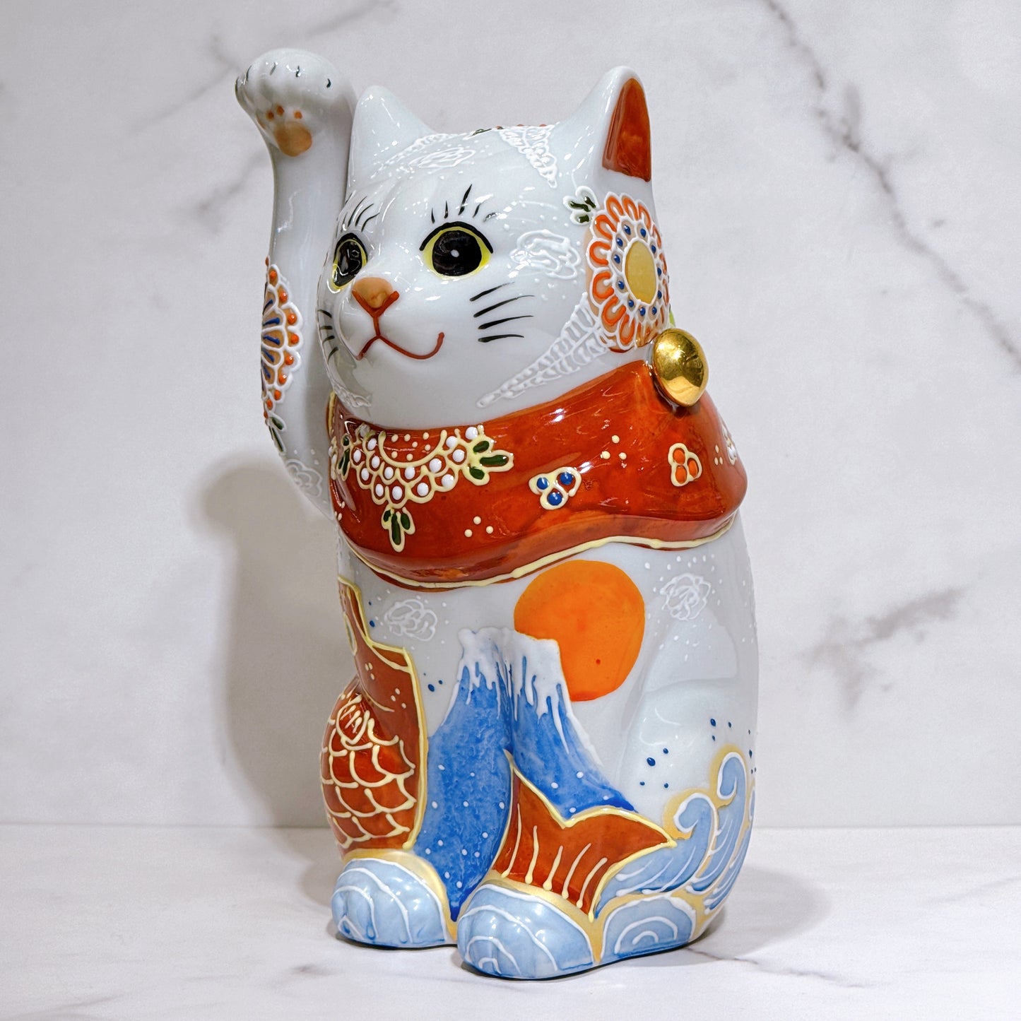 日本九谷烧招财猫 祝鲷 7号