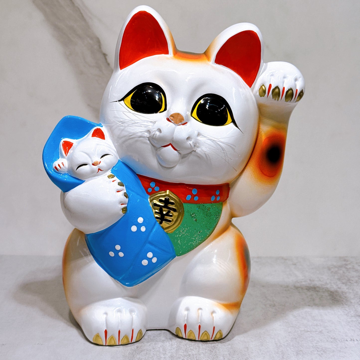 日本常滑幸福招財貓 8號 藍