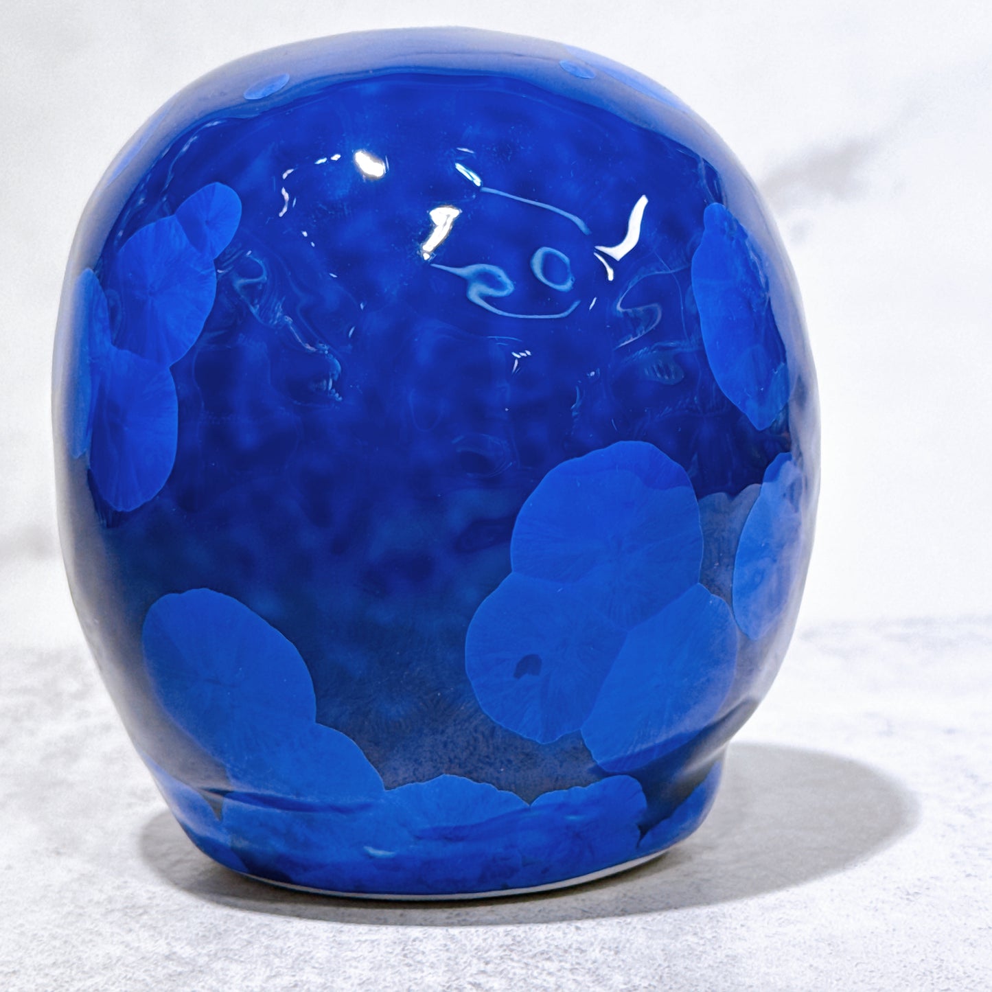 日本清水燒達摩 花結晶 琉璃 無地 小號