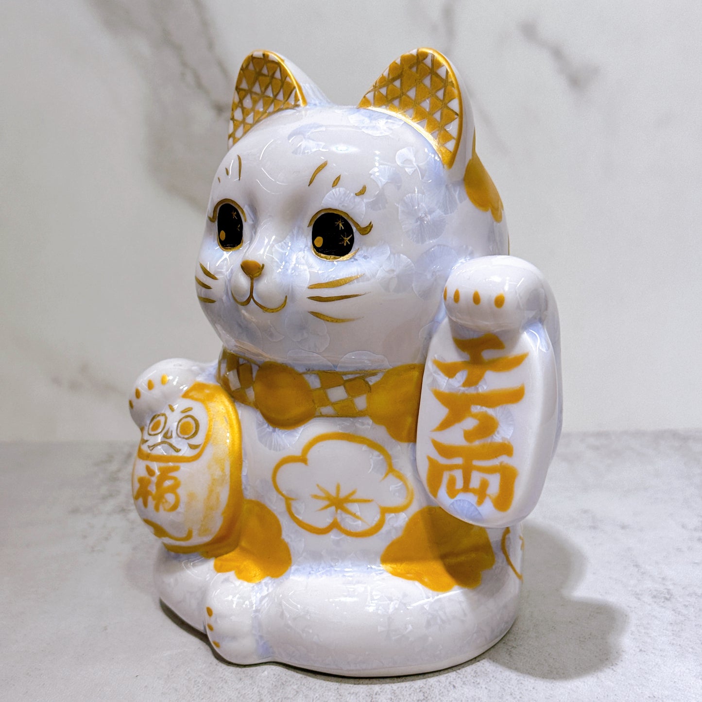 日本清水燒招財貓 達摩 花結晶 藤 千万両