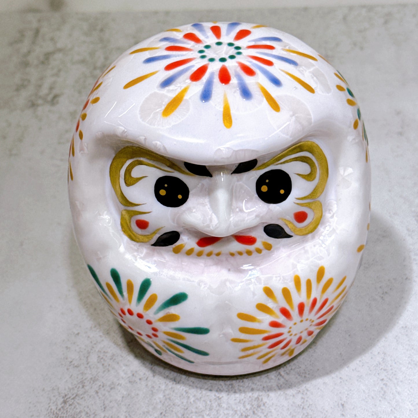 日本清水燒達摩 花結晶 桃 花火 小號