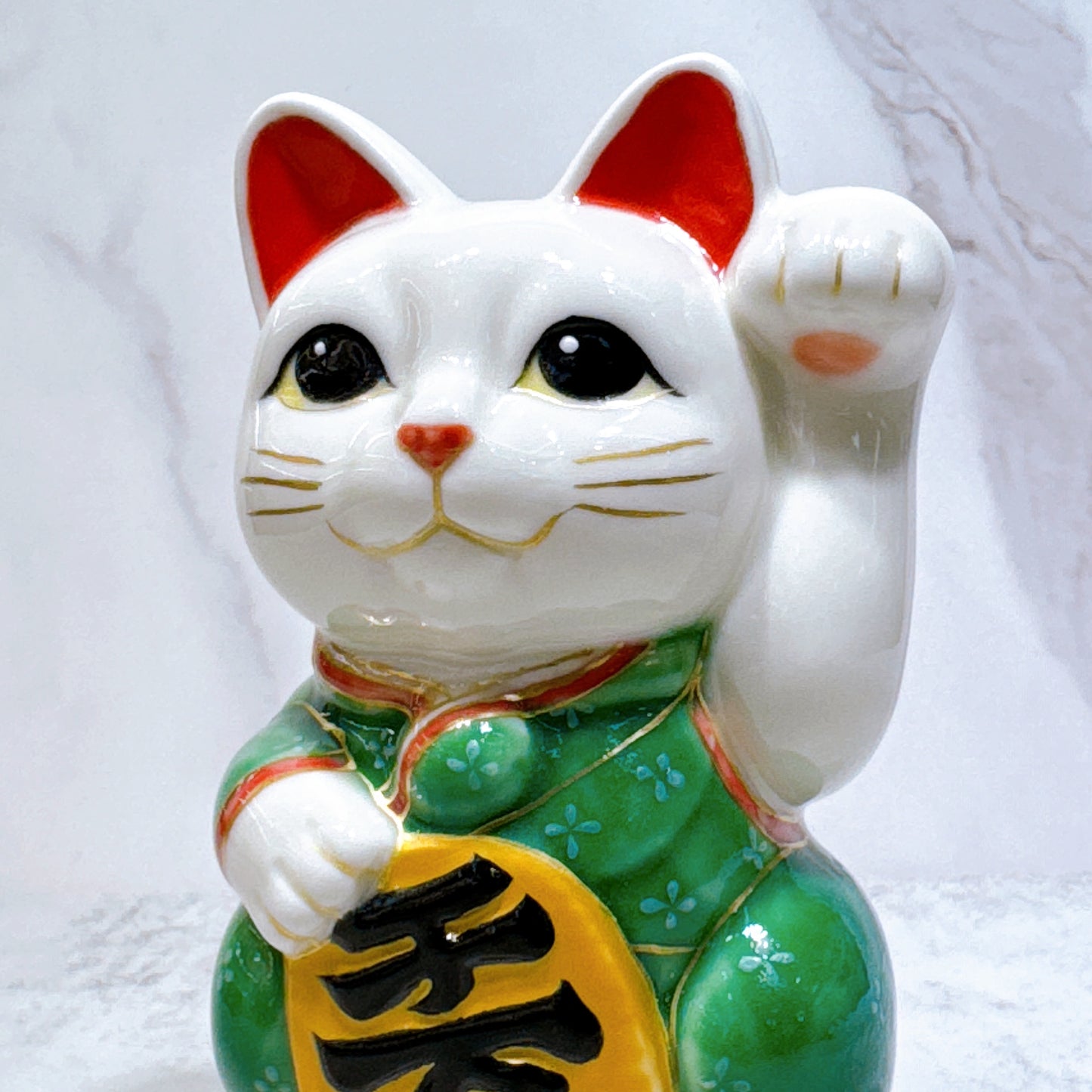 日本清水烧招财猫 仫绘 丰盛祈愿