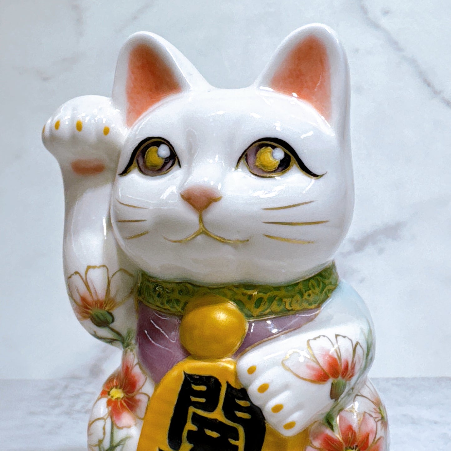 日本清水燒招財貓 色繪 天使祝福