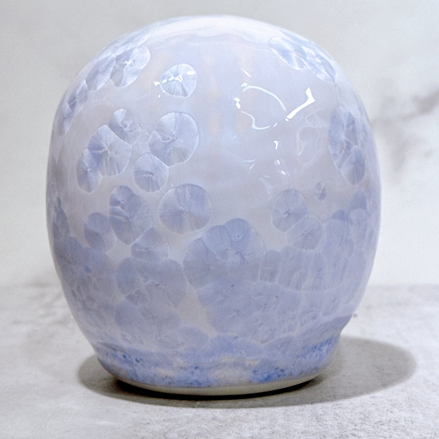 日本清水燒達摩 花結晶 藤 無地 小號