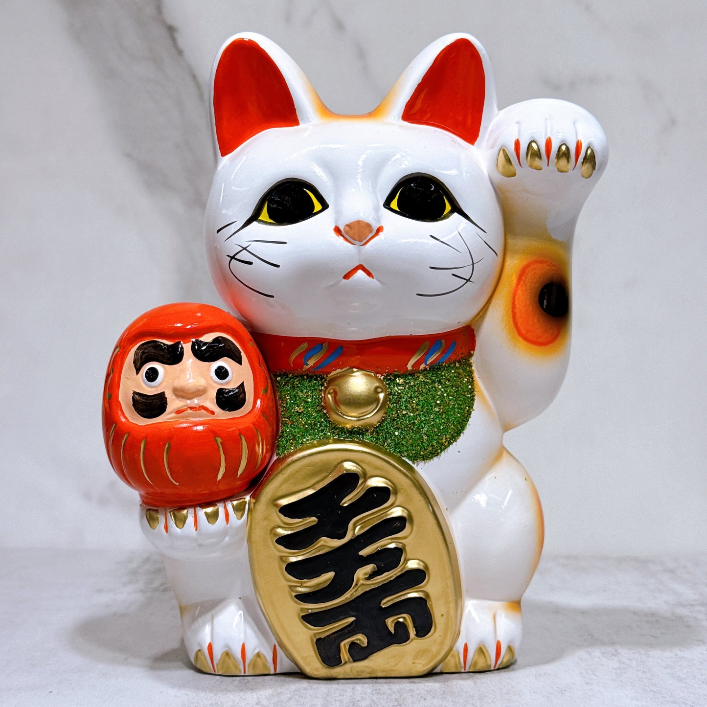 日本常滑小判招財貓 達摩 6號