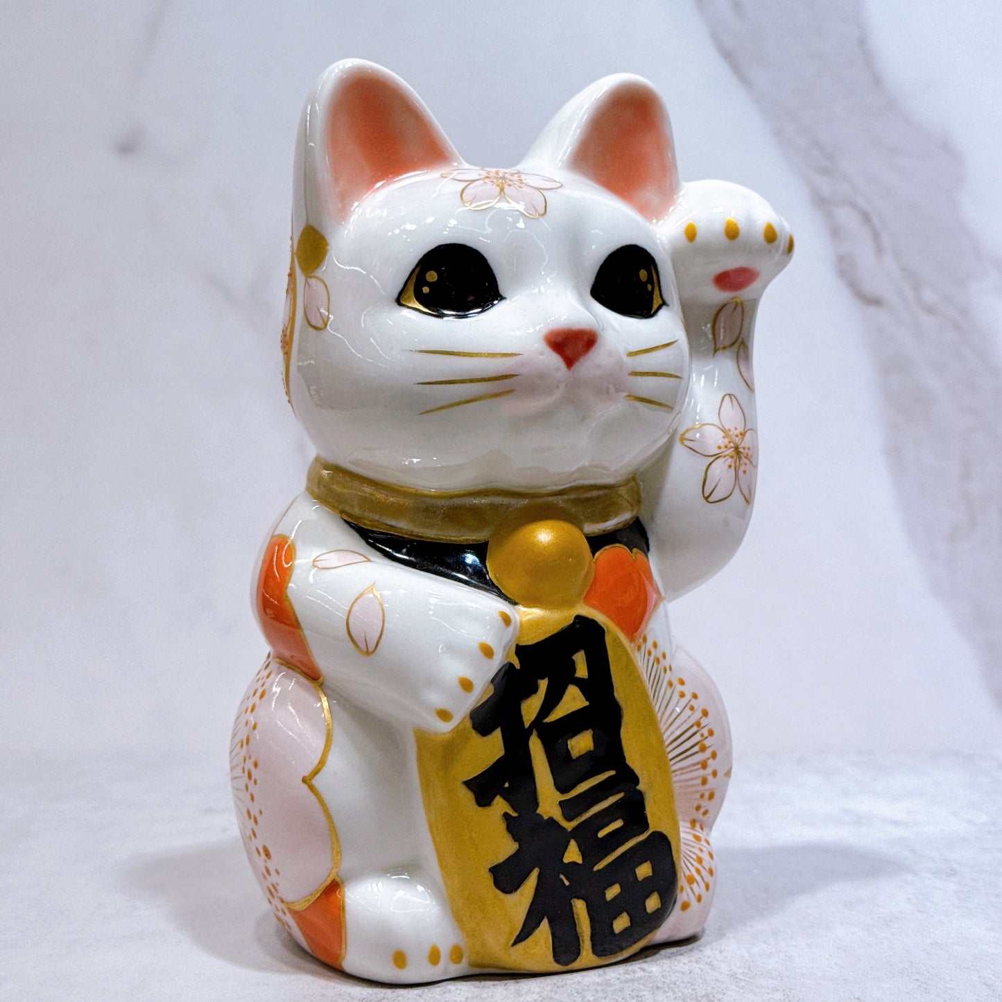 日本清水燒招財貓 日和櫻 中號