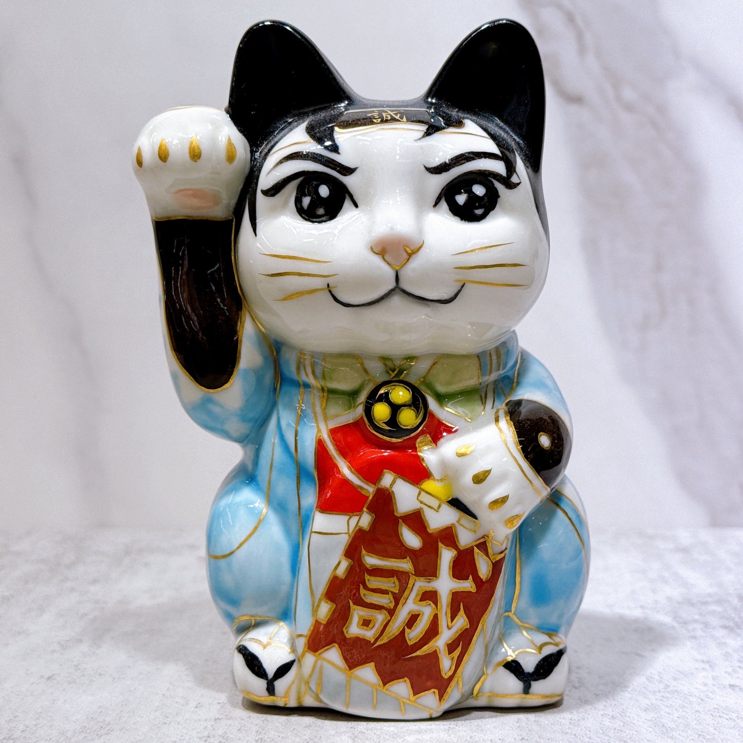 日本清水燒招財貓 色繪 誠