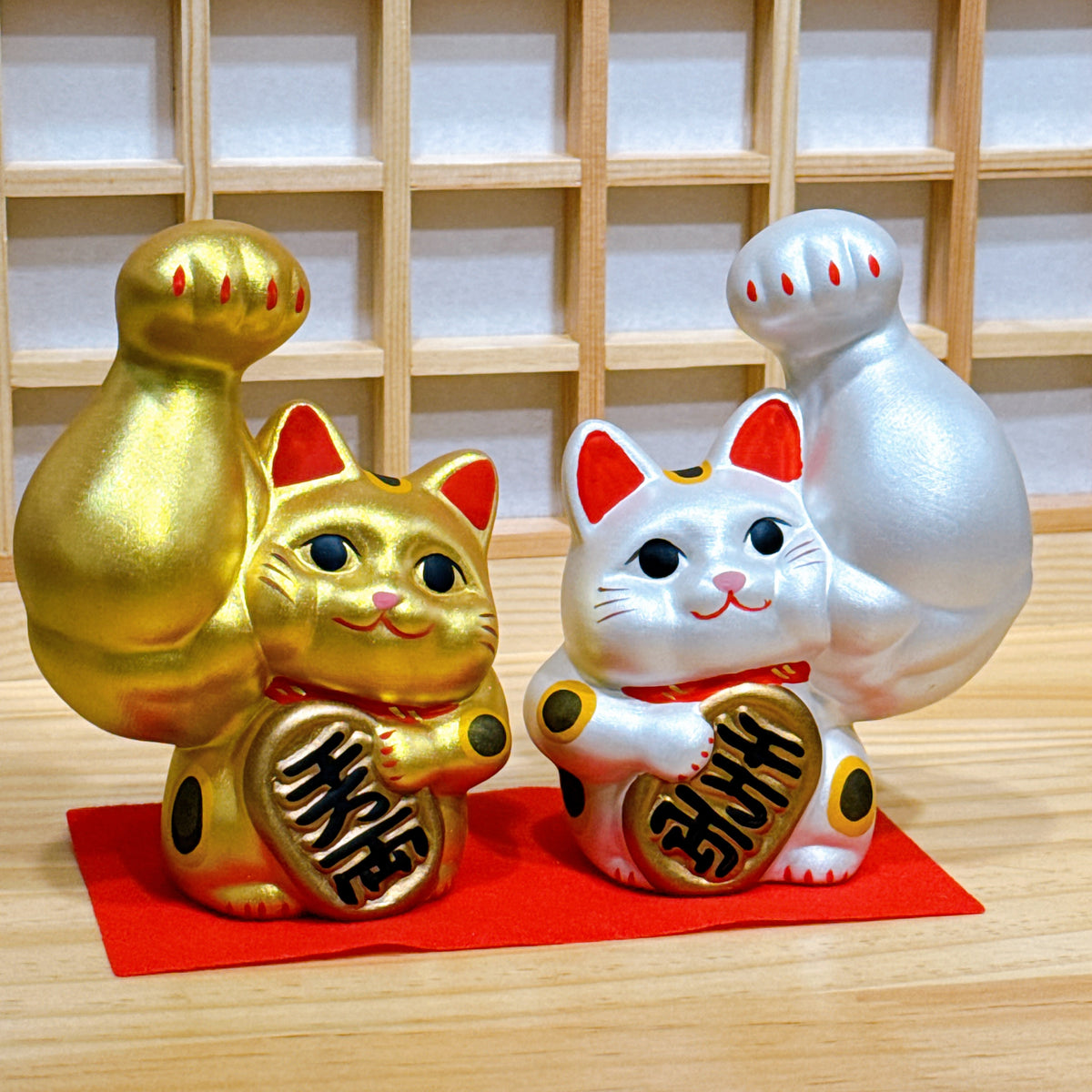 日本筋肉小判招財貓 金銀套裝