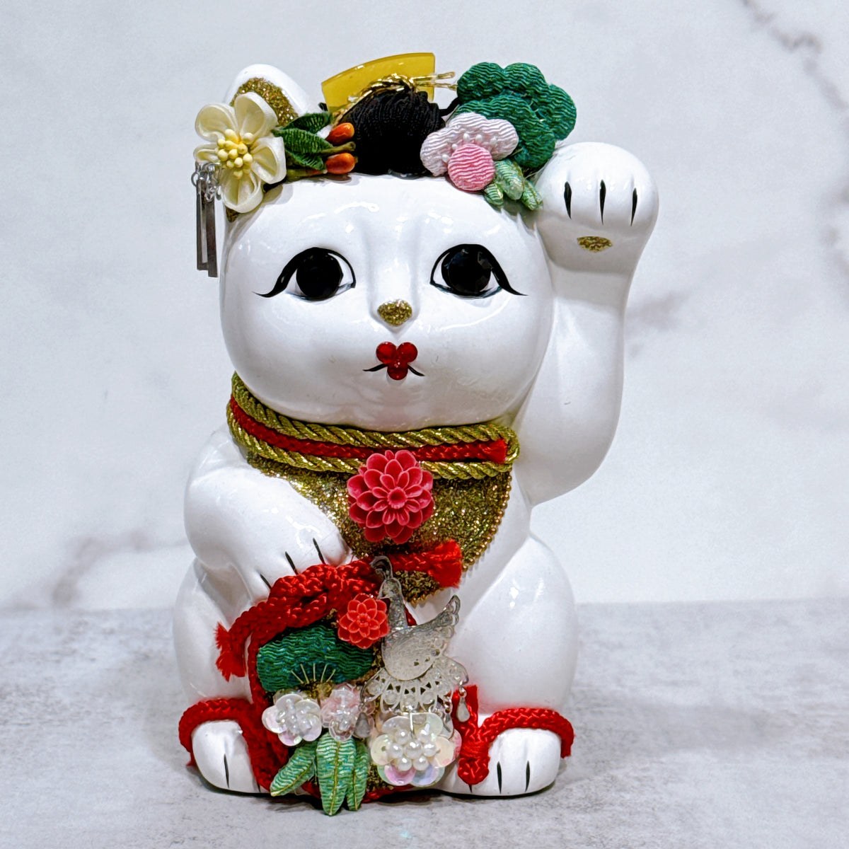 日本花見招財貓 金葉錦貴 5號 左