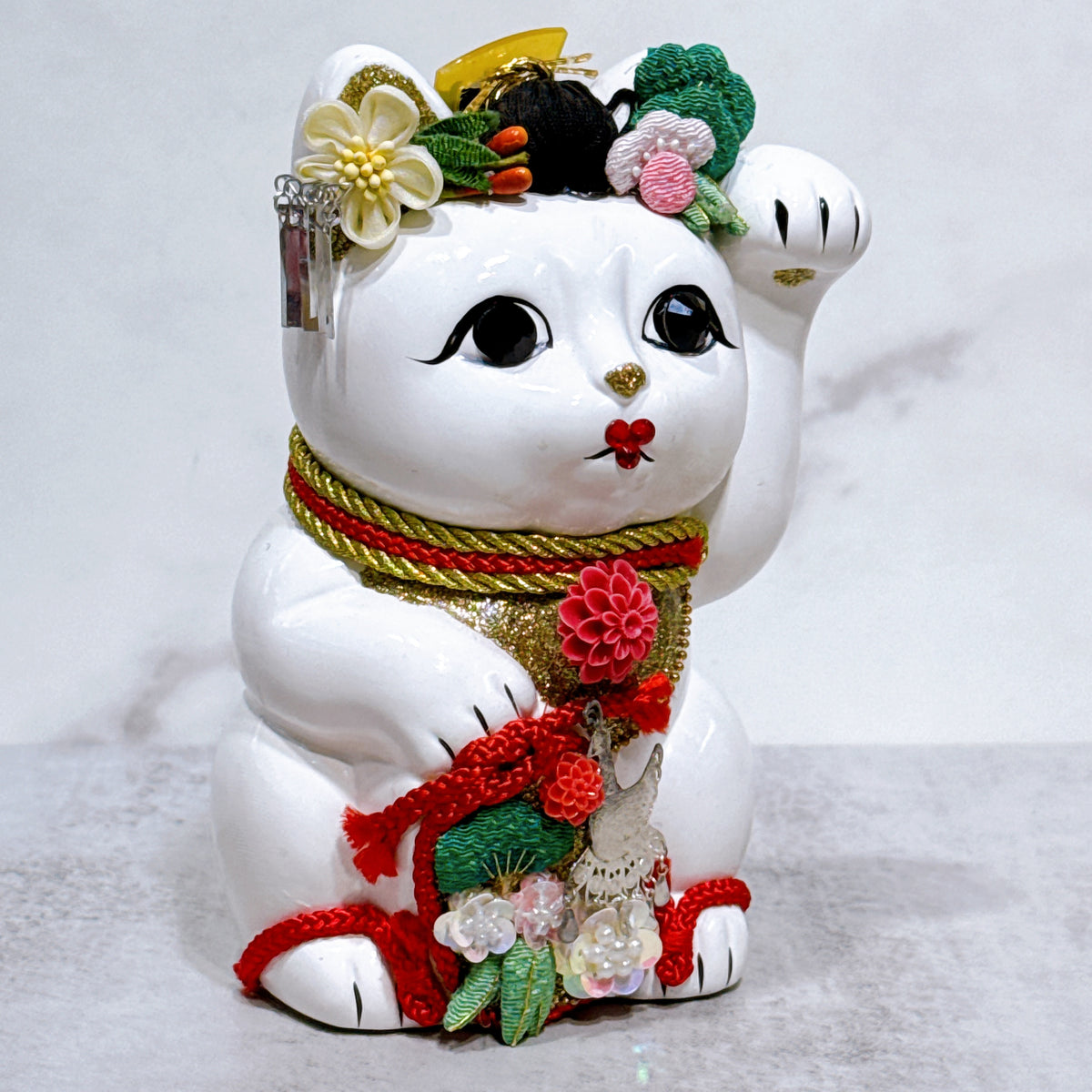 日本花見招財貓 金葉錦貴 5號 左