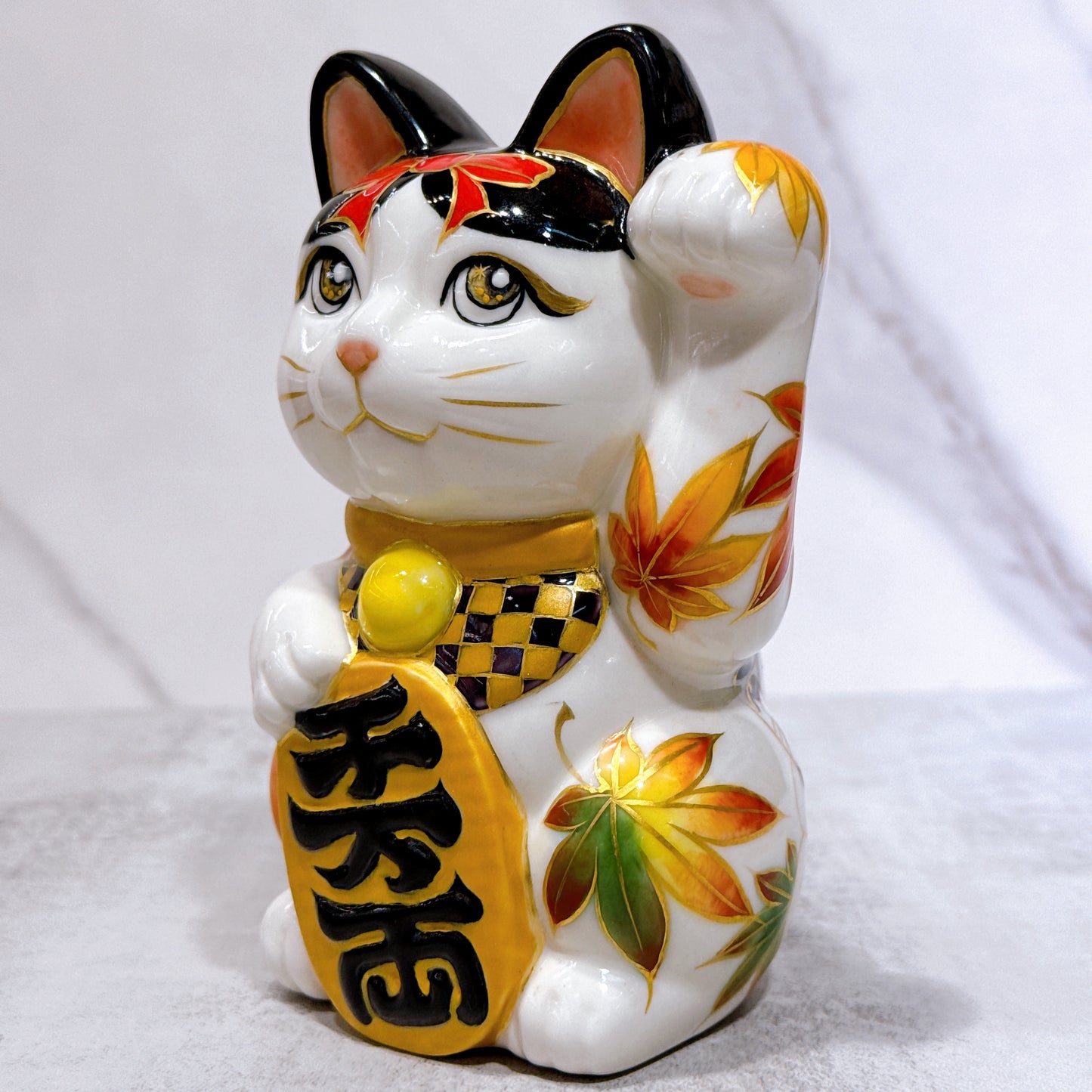 日本清水燒招財貓 色繪 京都八板之貓