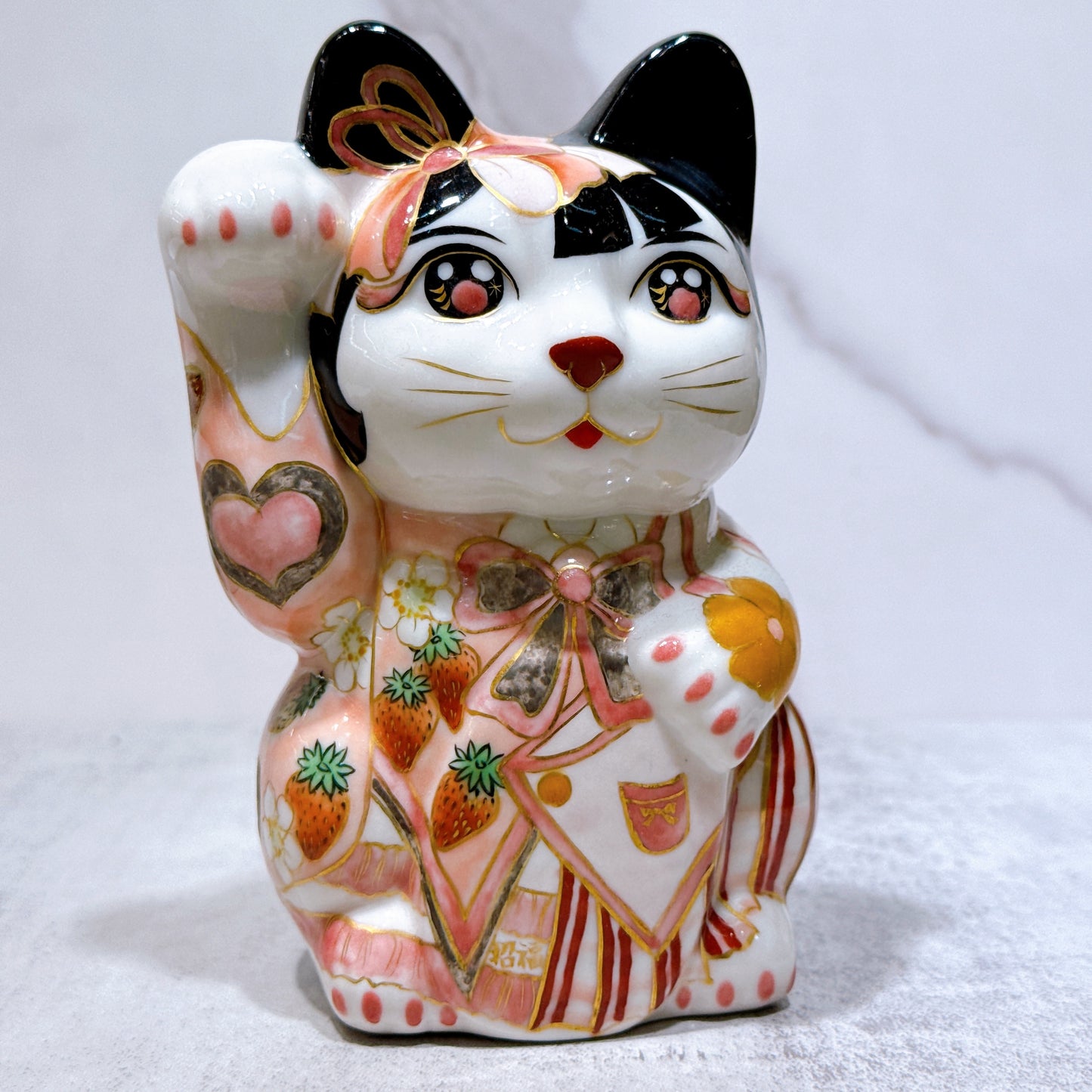 日本清水燒招財貓 色繪 偶像甜心