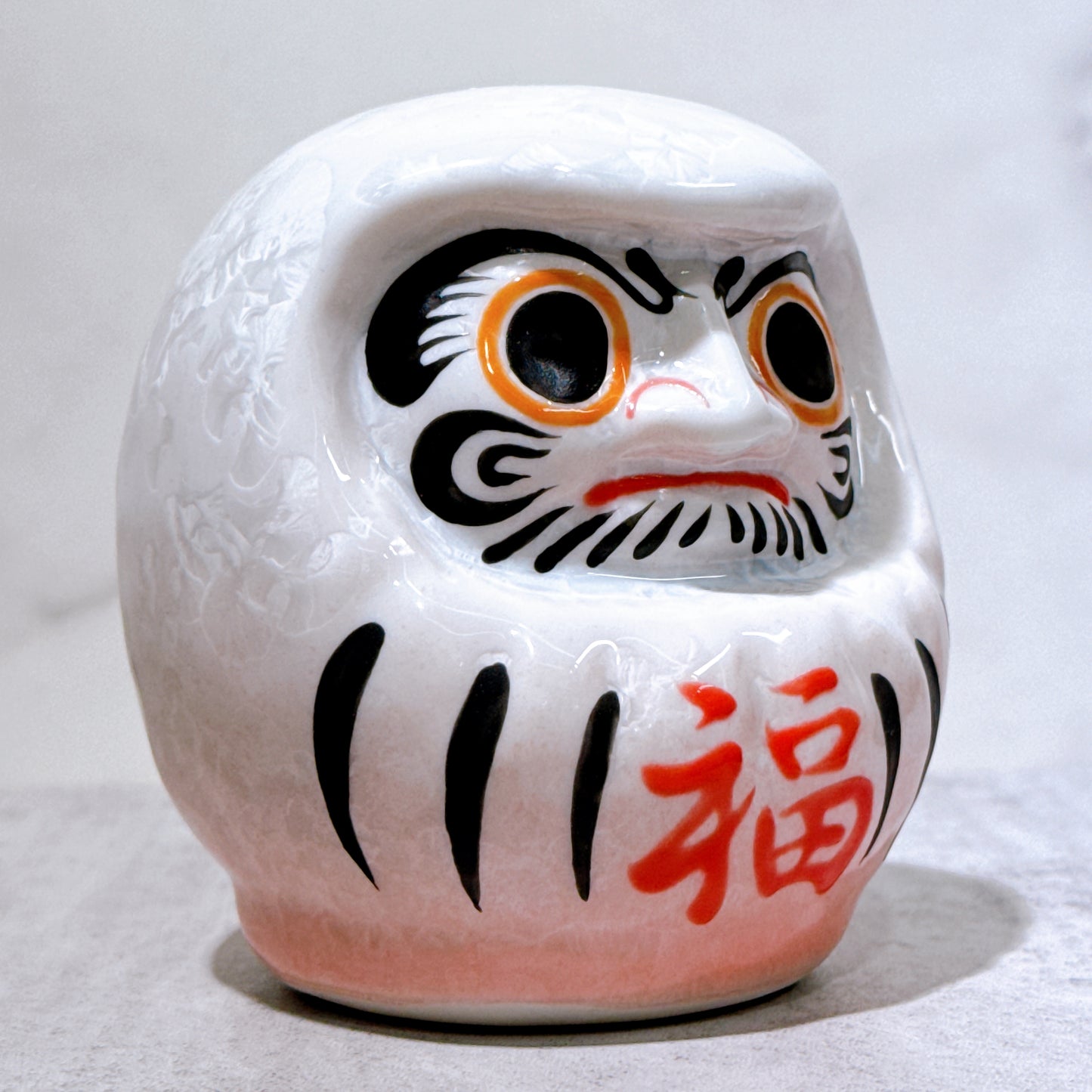 日本清水燒達摩 花結晶 桃白 樣 小號