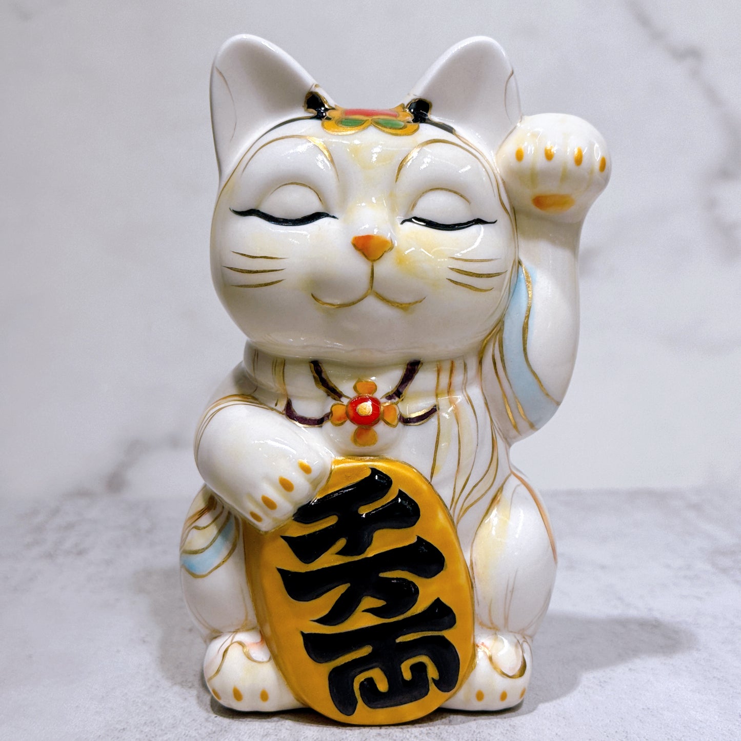日本清水烧招财猫 仫绘 观音