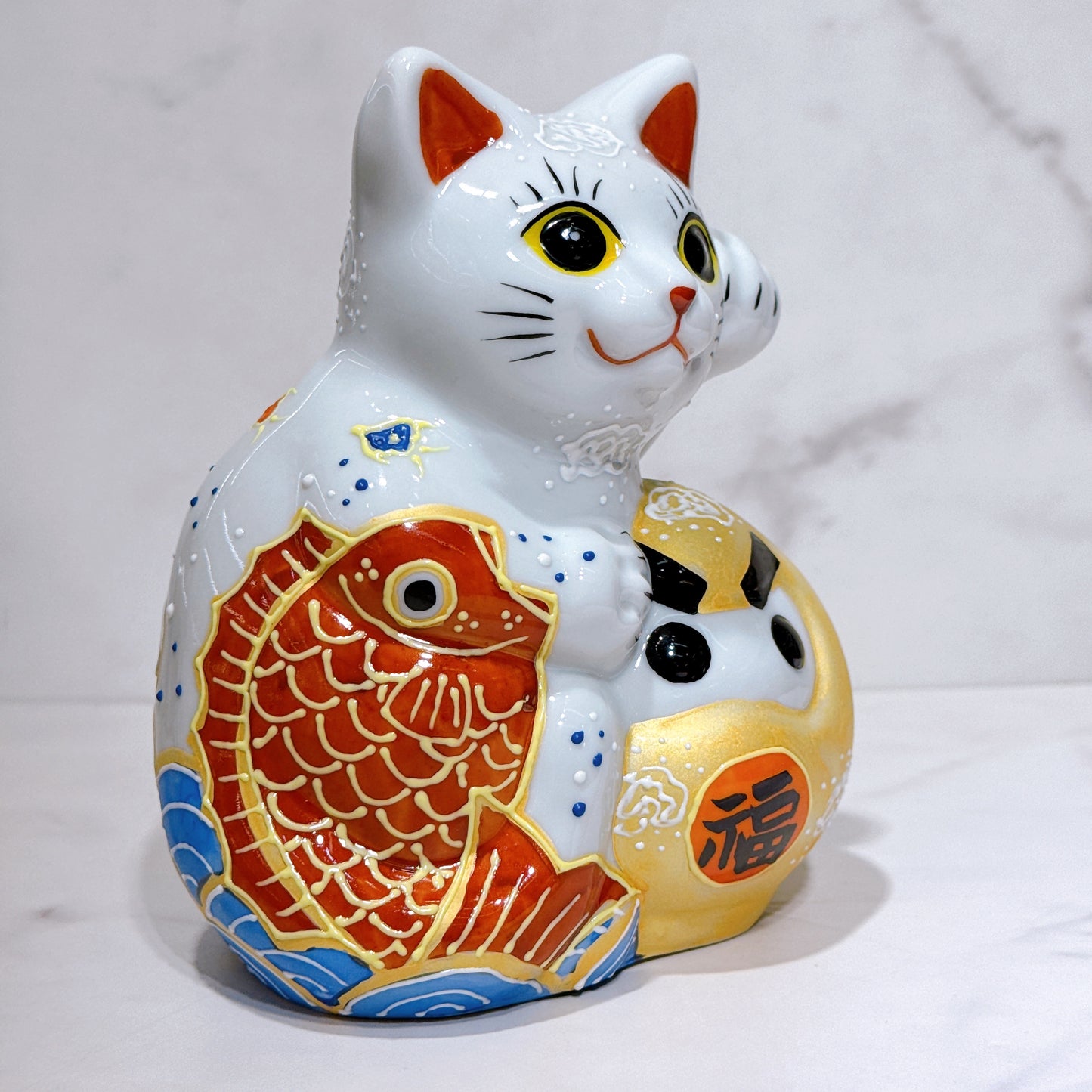 日本九谷烧招财猫 祝鲷 达摩 5号
