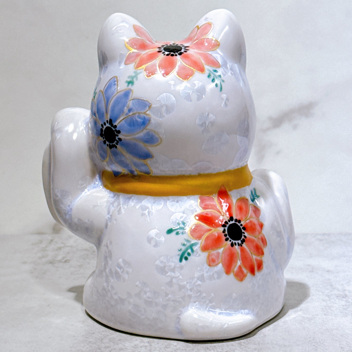 日本清水燒招財貓 達摩 花結晶 籐 招福