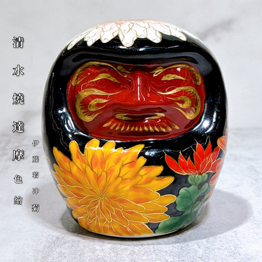 日本清水燒達摩 色繪 伊藤若冲 匊 小號