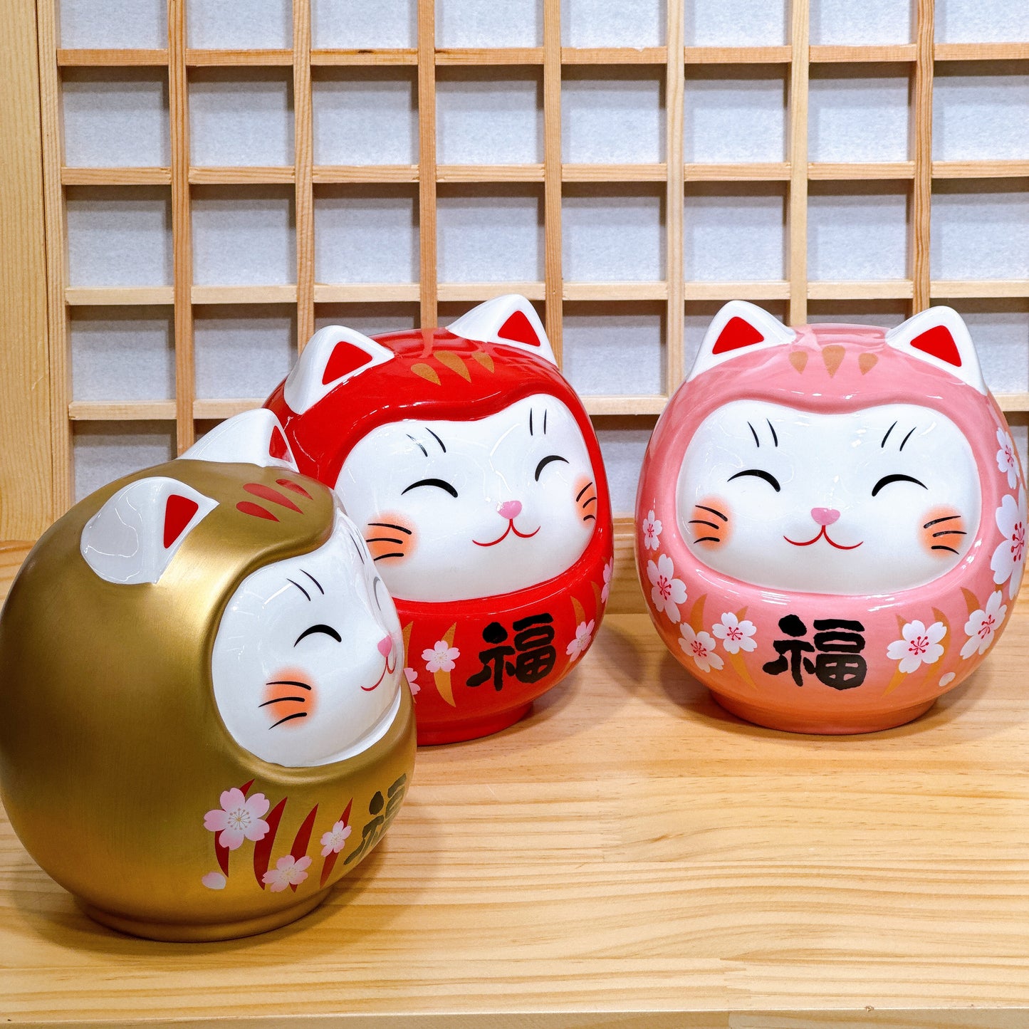 日本彩繪開運貓達摩 大號