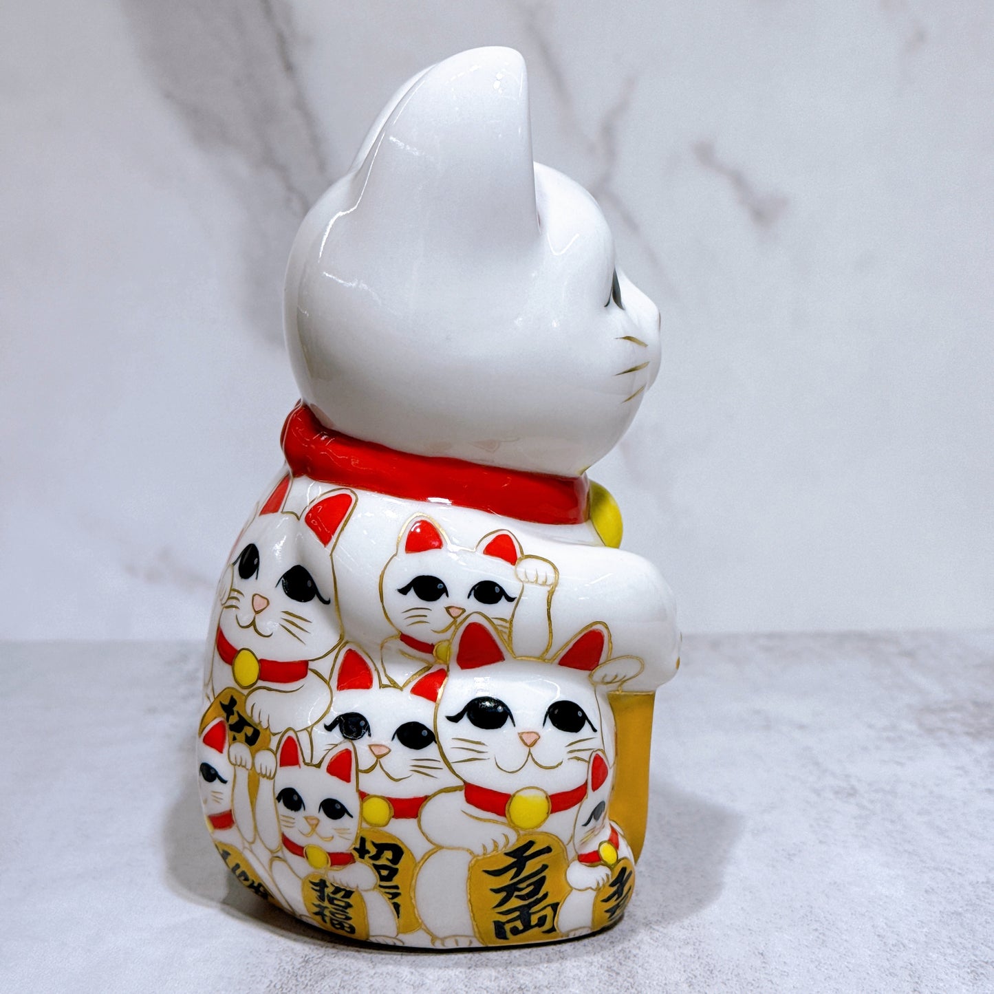 日本清水燒招財貓 色繪 貓陣 中號