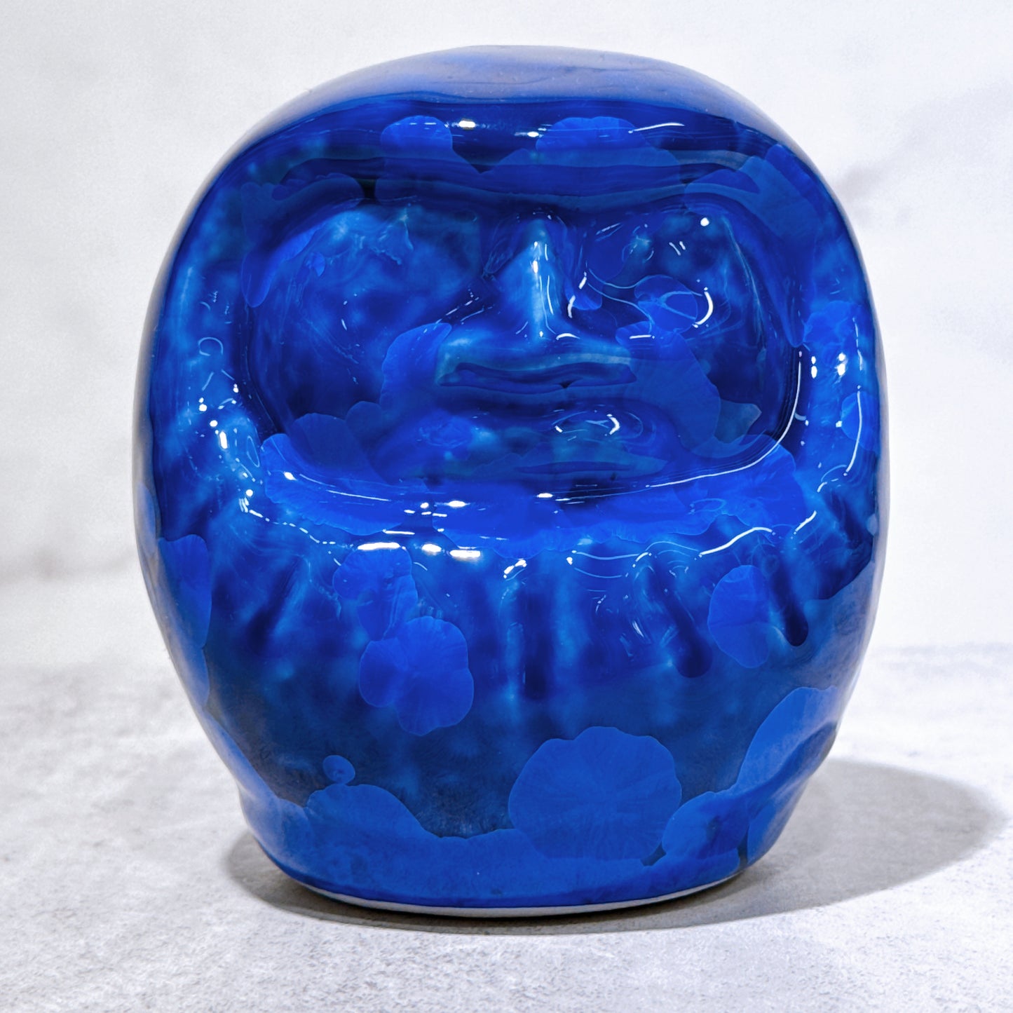 日本清水燒達摩 花結晶 琉璃 無地 小號