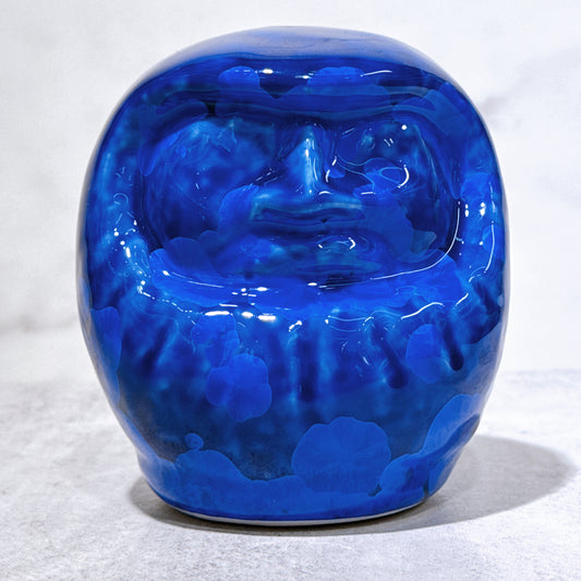 日本清水燒達摩 花結晶 琉璃 無地 小號