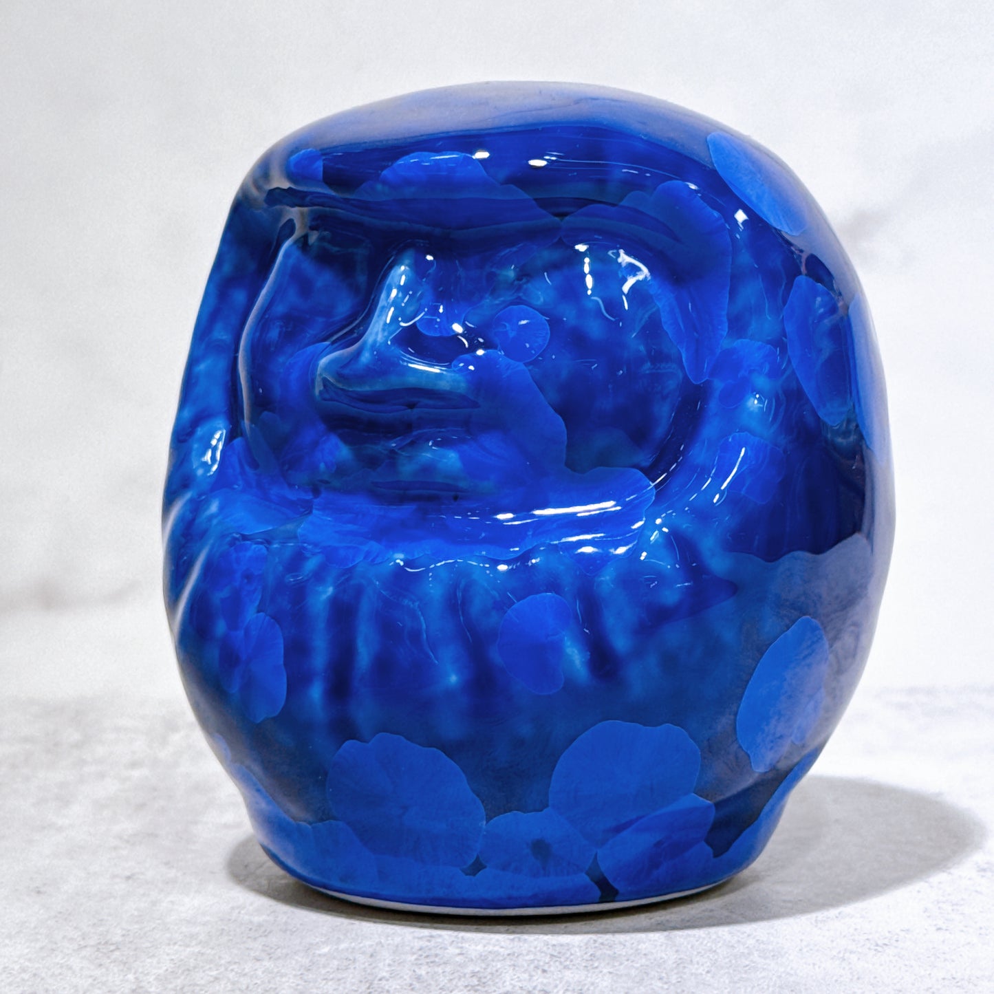 日本清水燒達摩 花結晶 琉璃 無地 小號