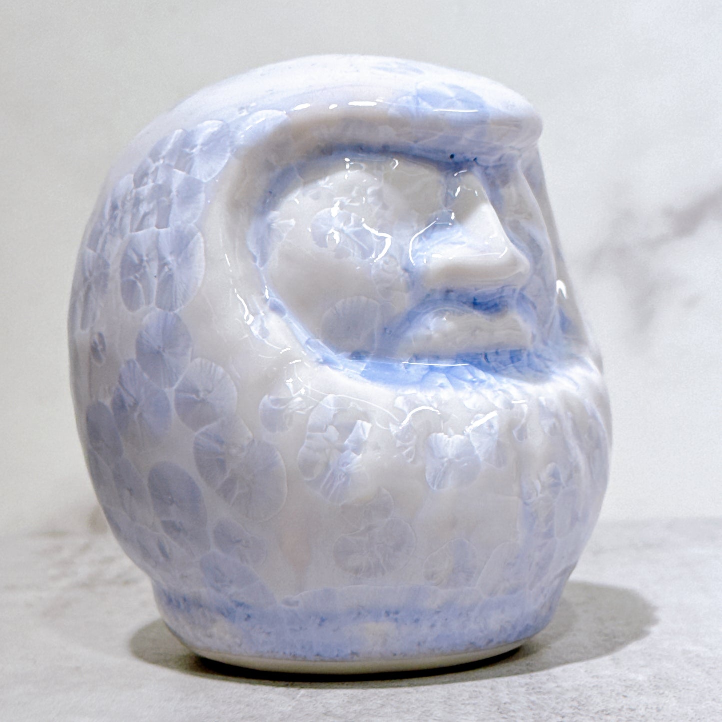 日本清水燒達摩 花結晶 藤 無地 小號