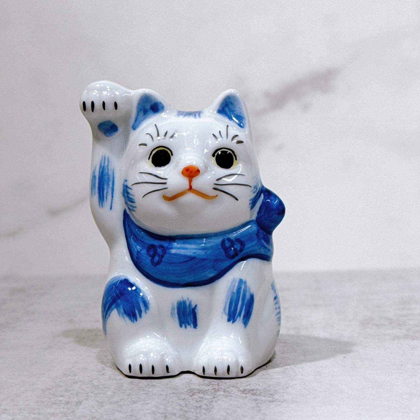 日本九谷燒招財貓 染付 2.5號