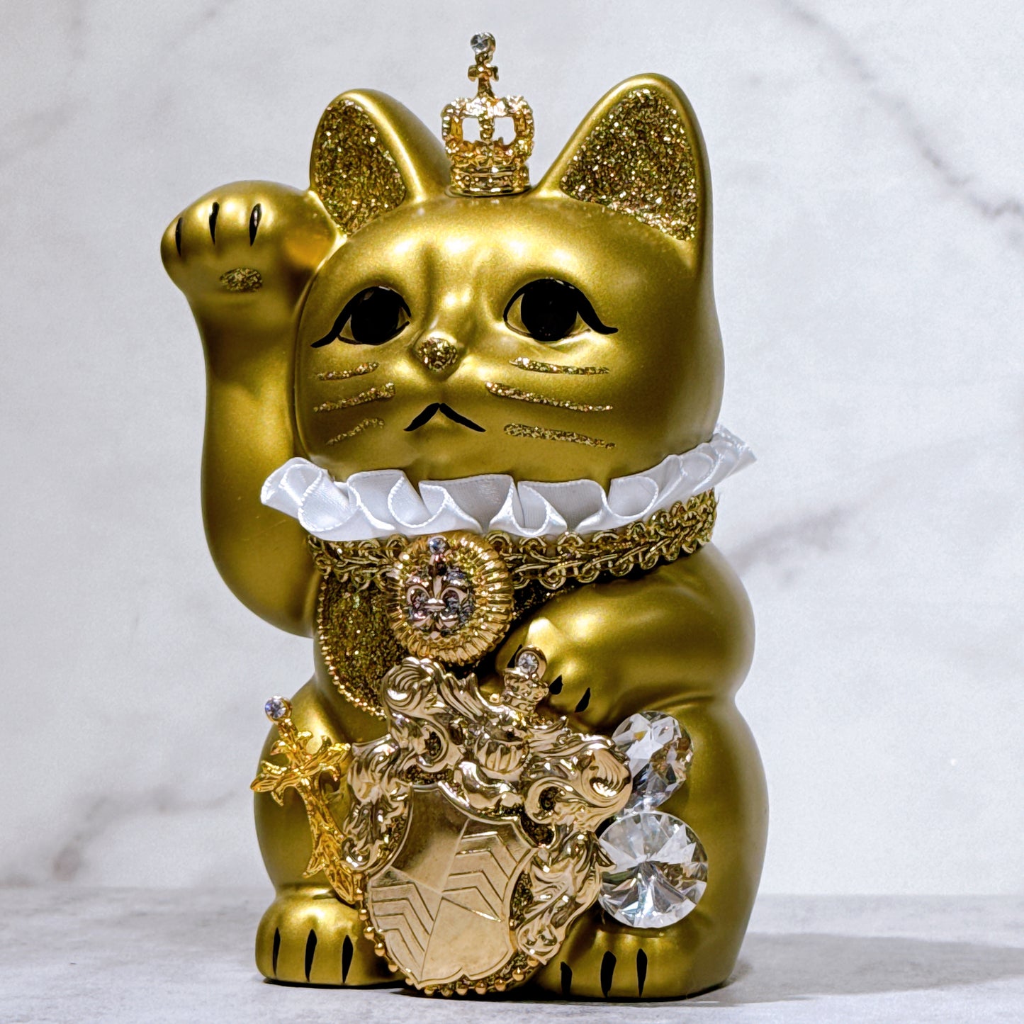 日本花見招財貓 金冠皇爵 5號 金