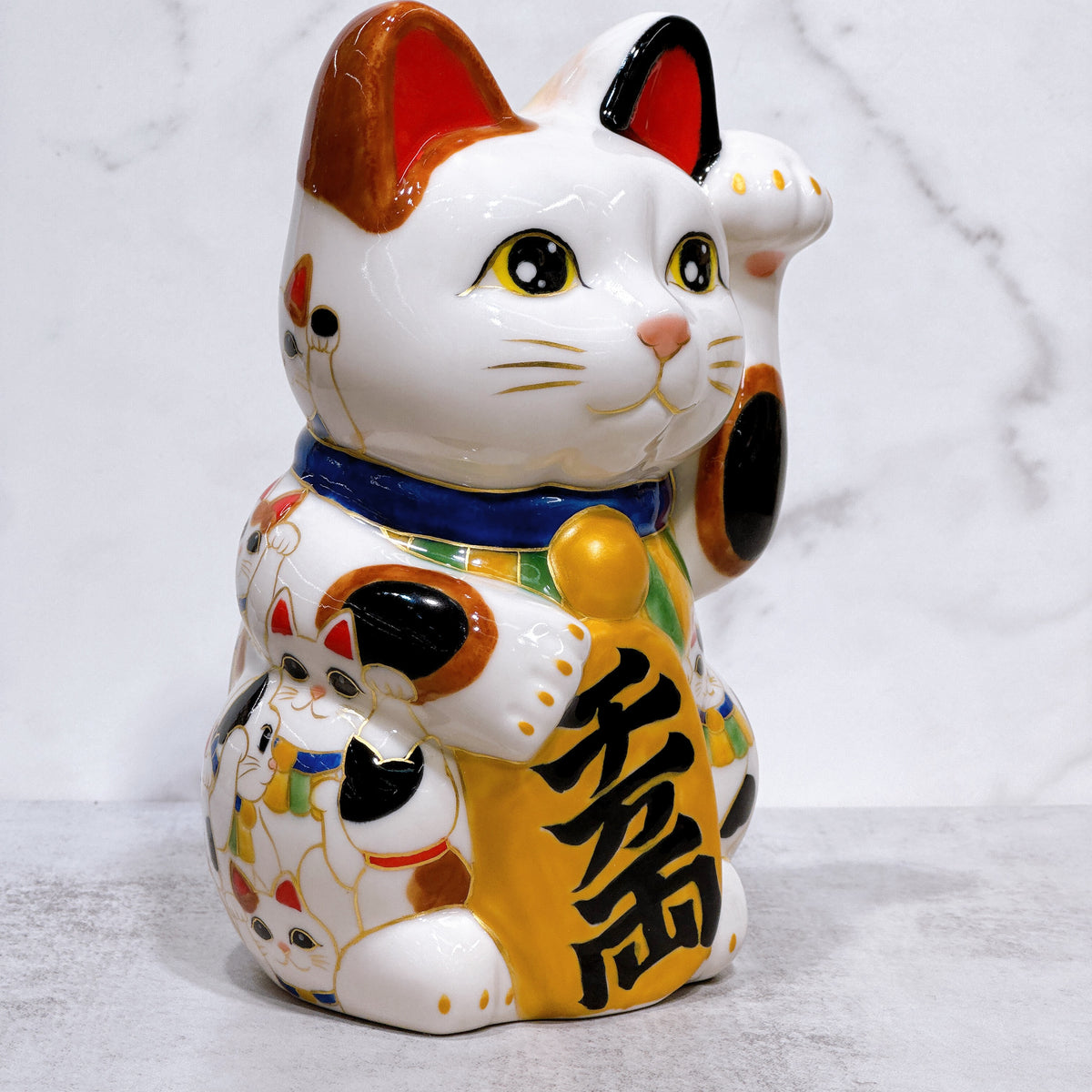 日本清水燒招財貓 仫繪 描貓之樂 特大