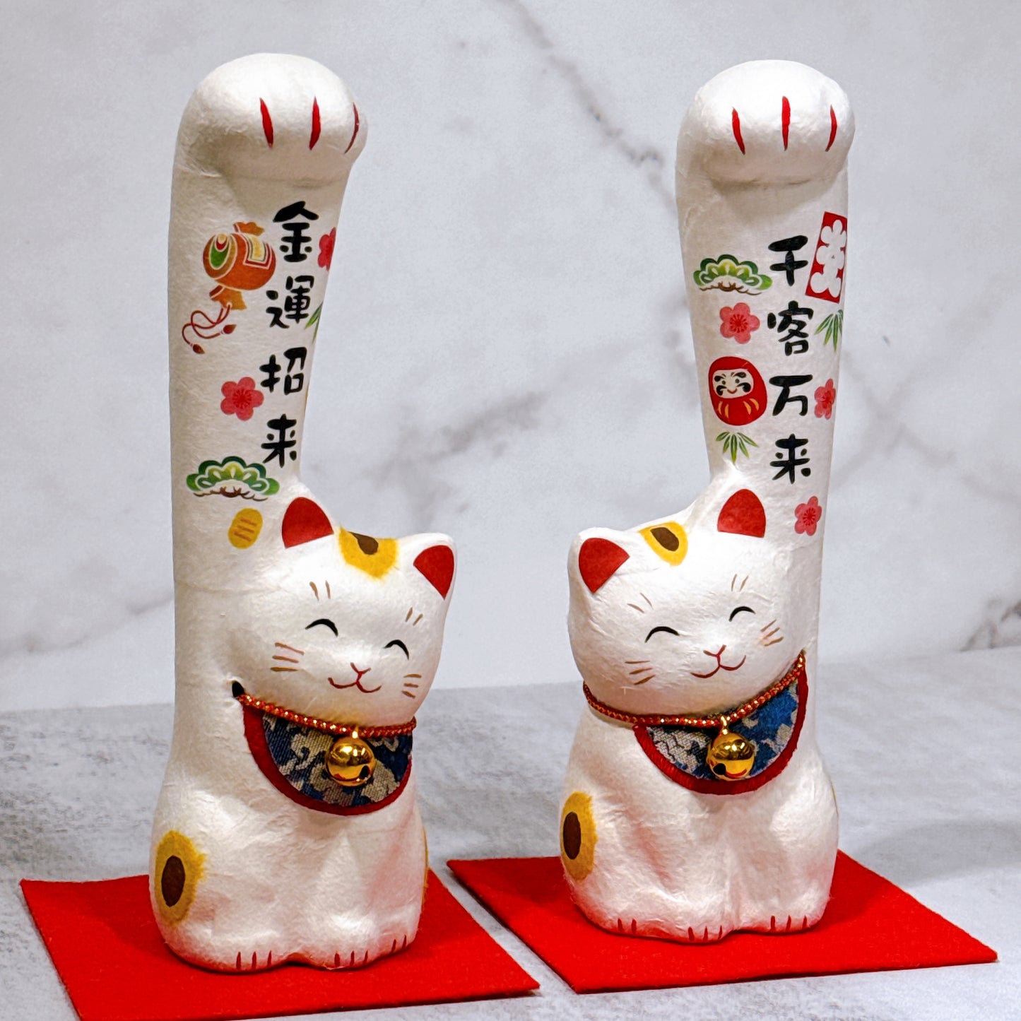 日本和紙好運招財貓 長手 中號
