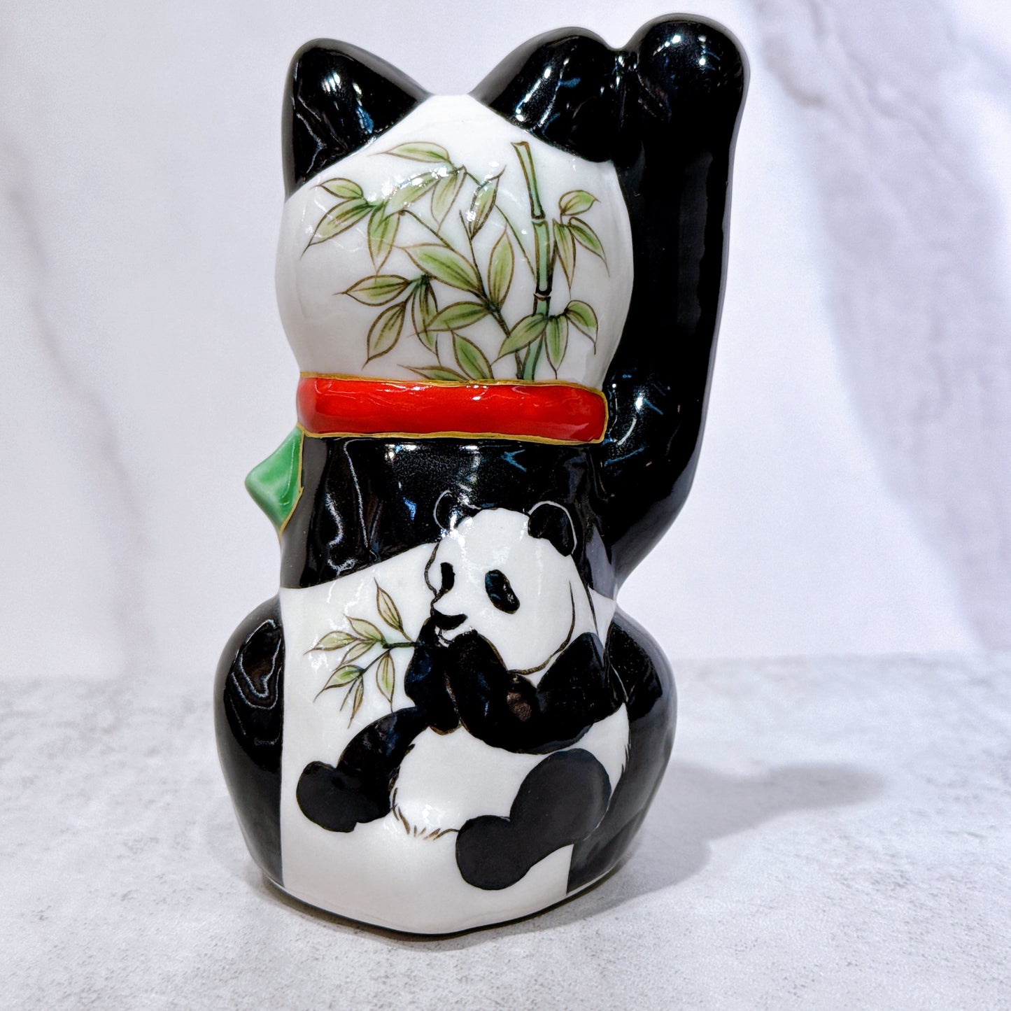 日本清水燒招財貓  熊貓Panda 億万両