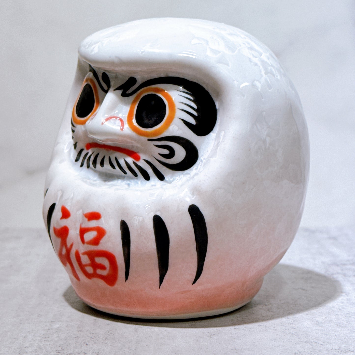 日本清水燒達摩 花結晶 桃白 樣 小號