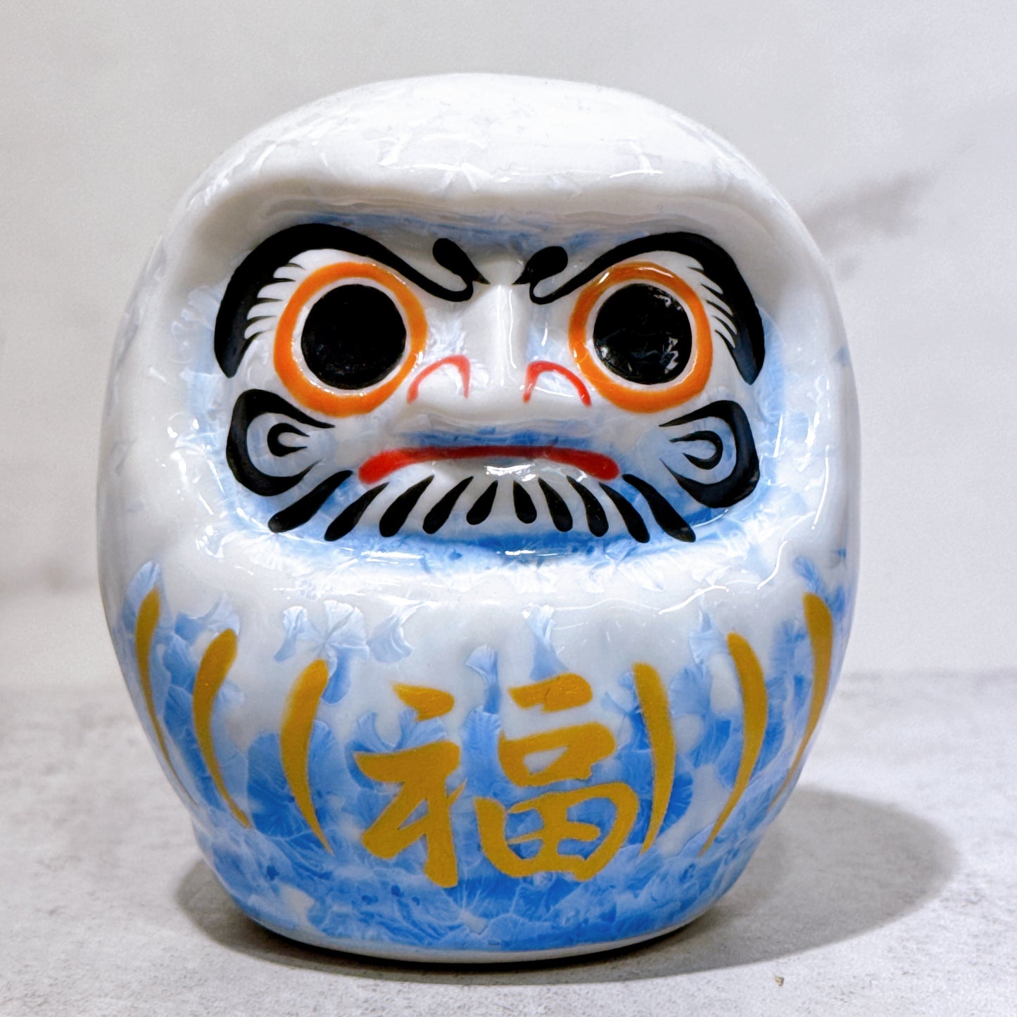 日本清水燒達摩 花結晶 青白 樣 小號