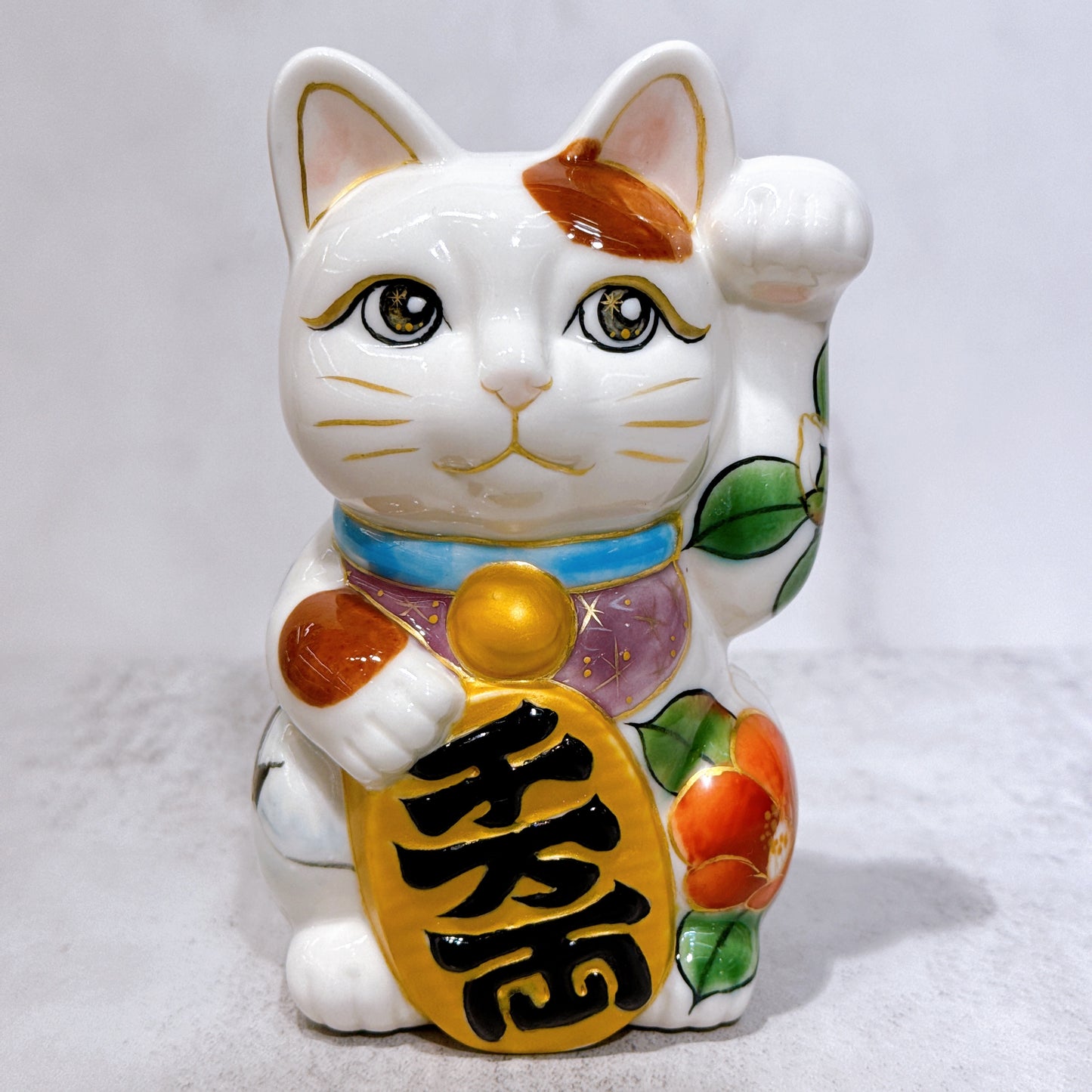 日本清水燒招財貓 色繪 白川鄉之貓