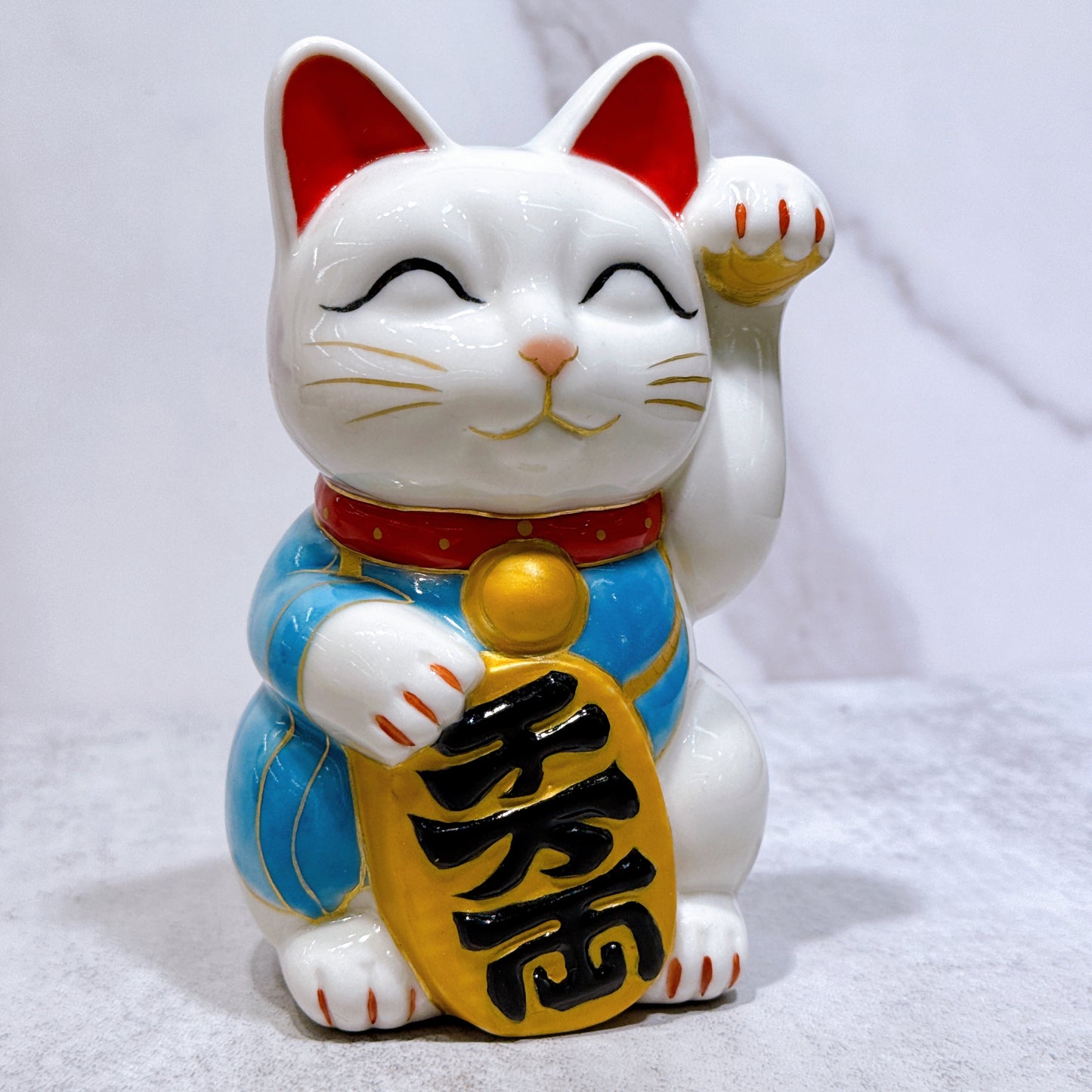 日本清水燒招財貓 仫繪 富士櫻貓大神