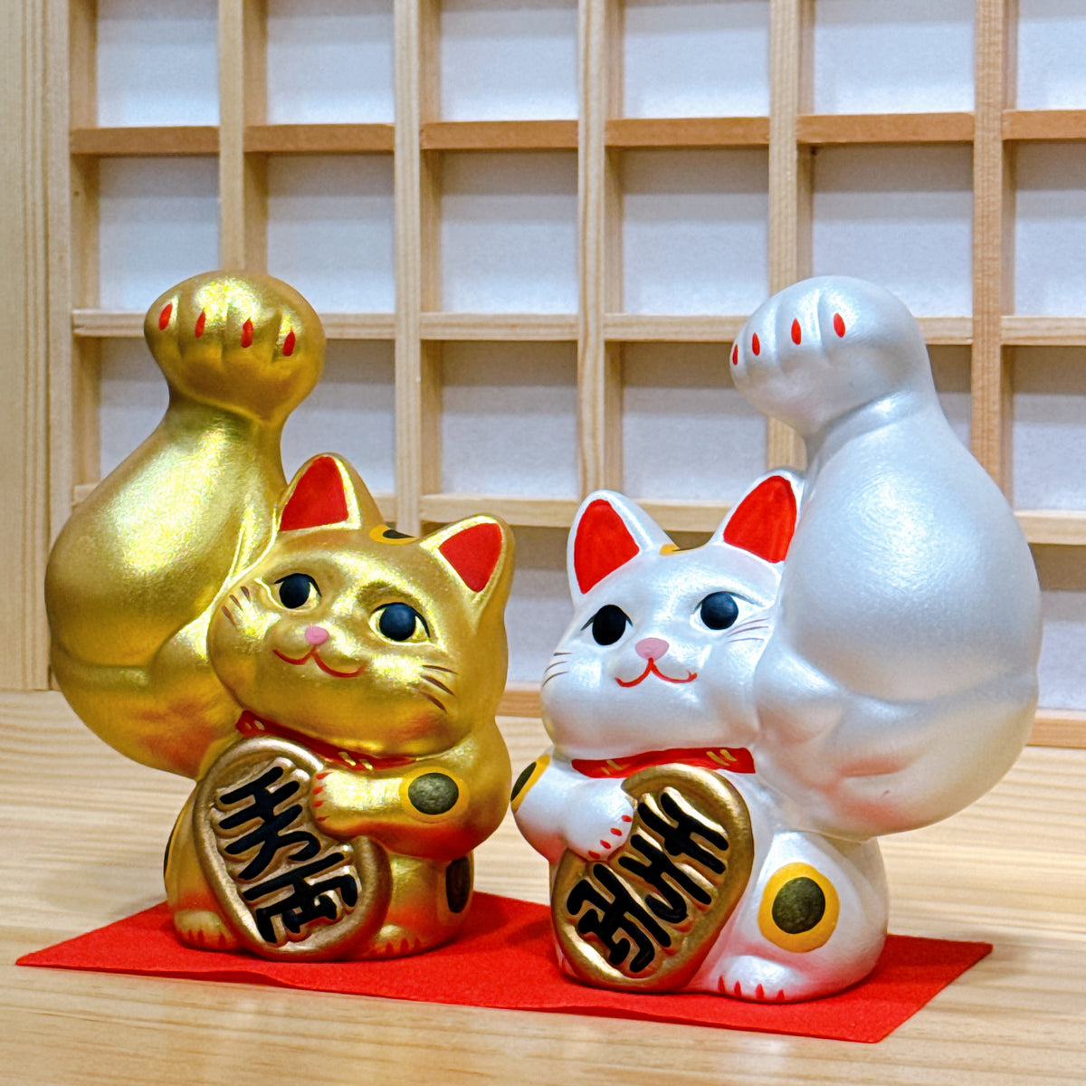 日本筋肉小判招財貓 金銀套裝