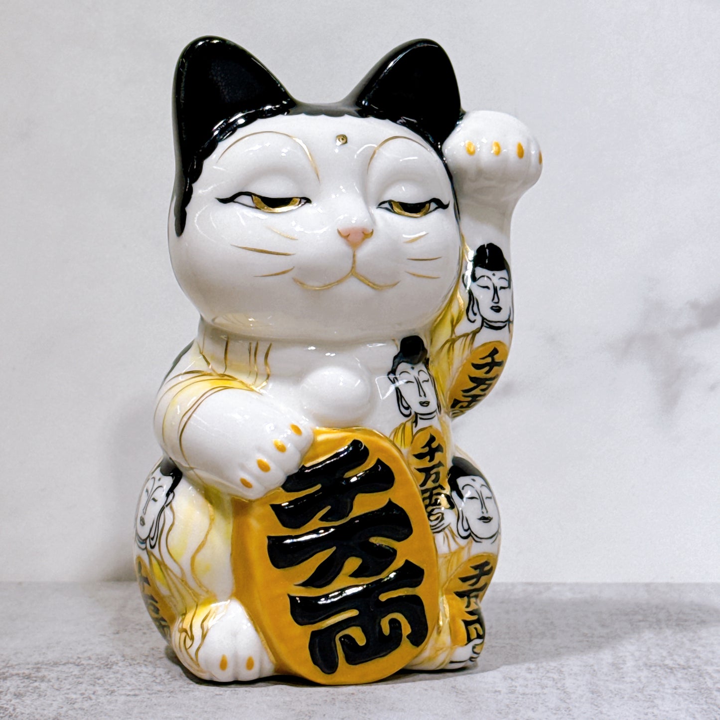 日本清水燒招財貓 仫繪 佛陀 描詰
