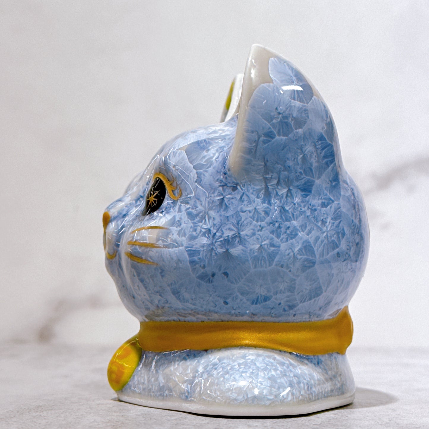 日本清水烧招财猫 达摩 花结晶 银藤 亿万两